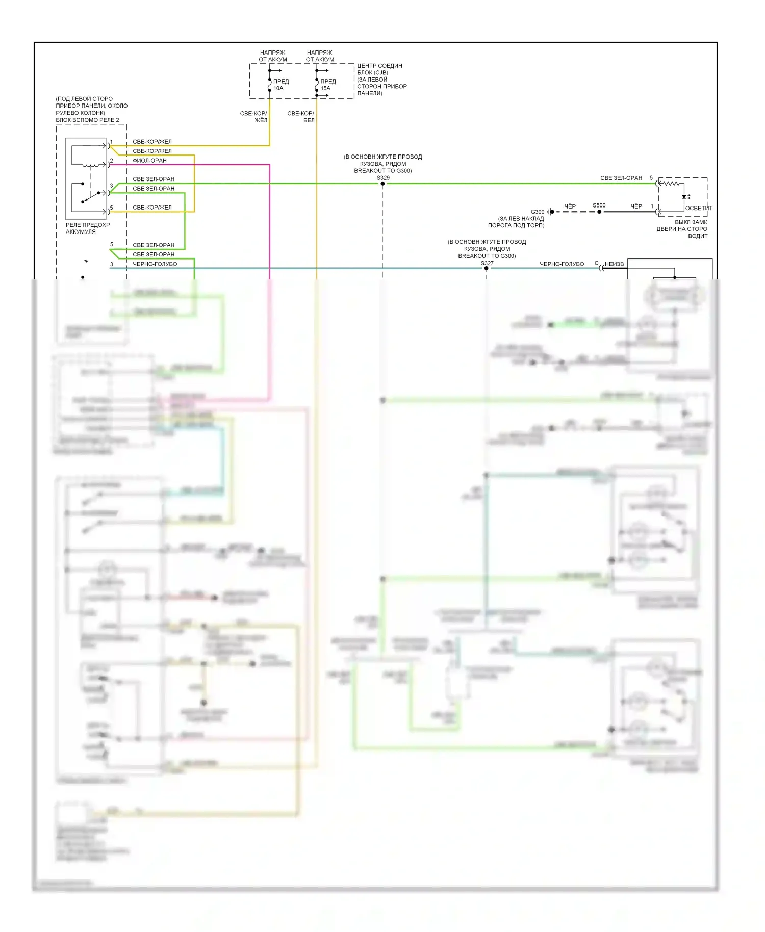 Explorer Ford III (2001-2006): Электросхема освещения салона 
