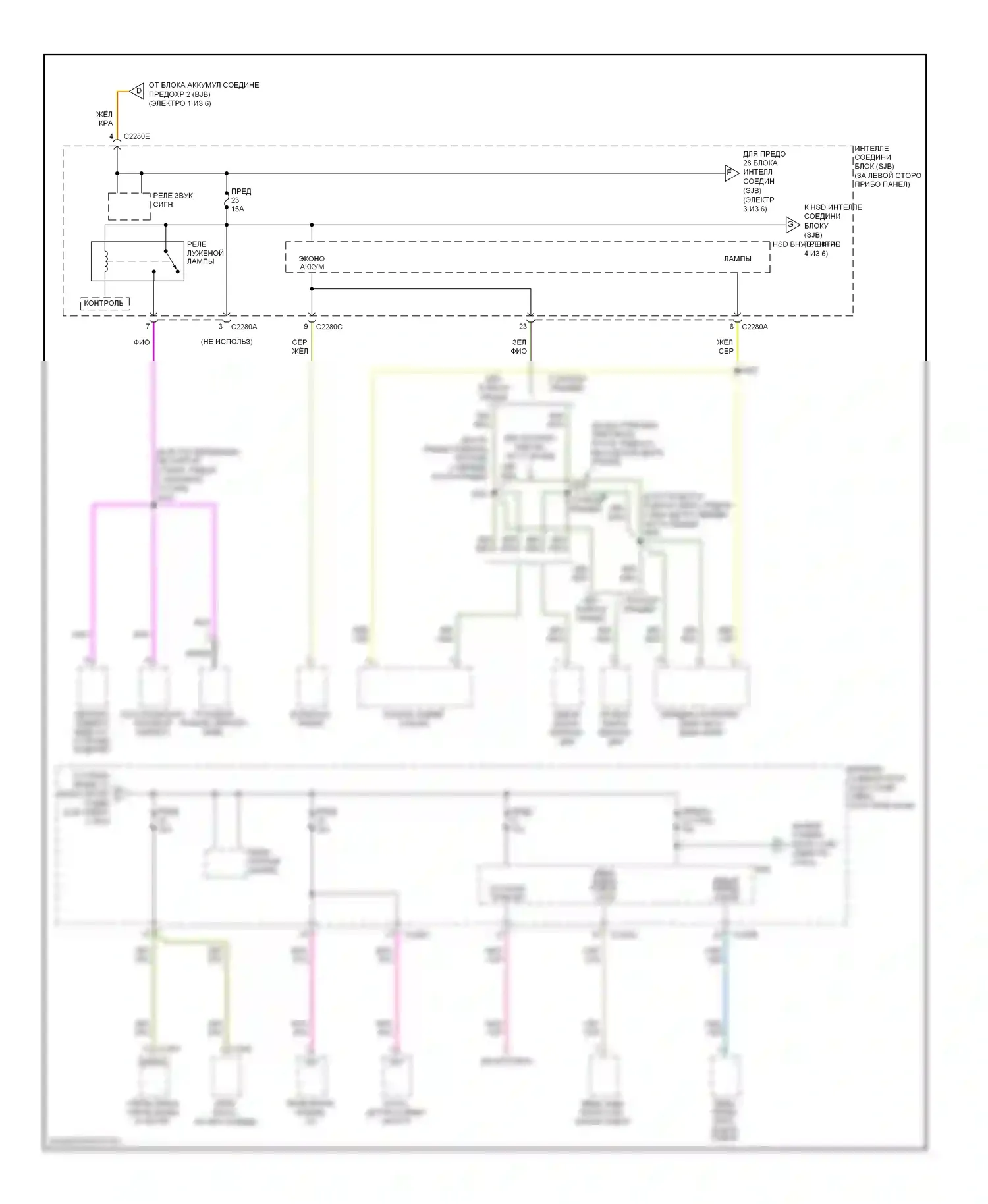 Explorer Ford IV (2005-2010): Электросхема блока предохранителей реле (3 из 6) 
