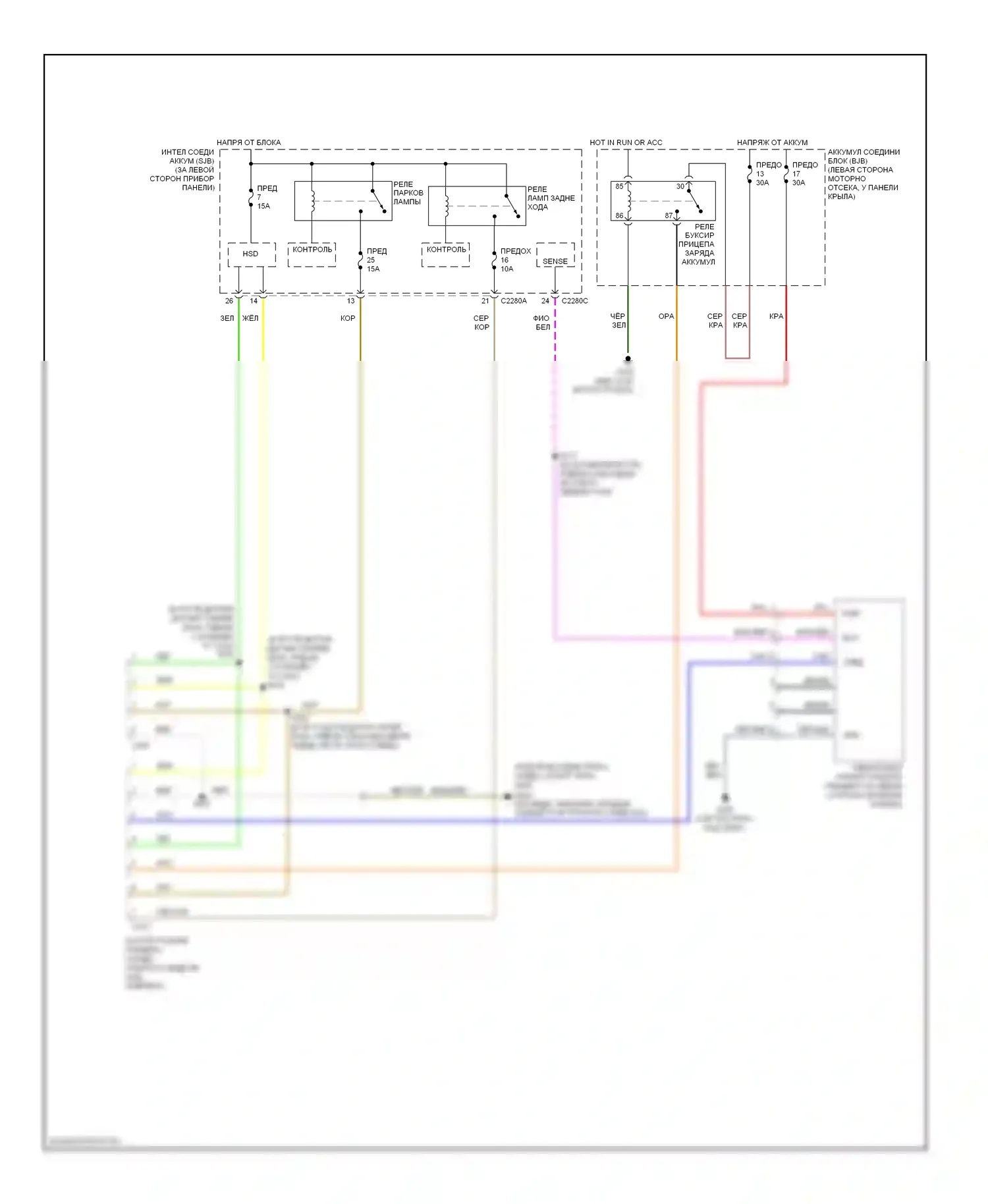 Explorer Ford IV (2005-2010): Электросхема буксировки прицепа, с усиленной нагрузкой 