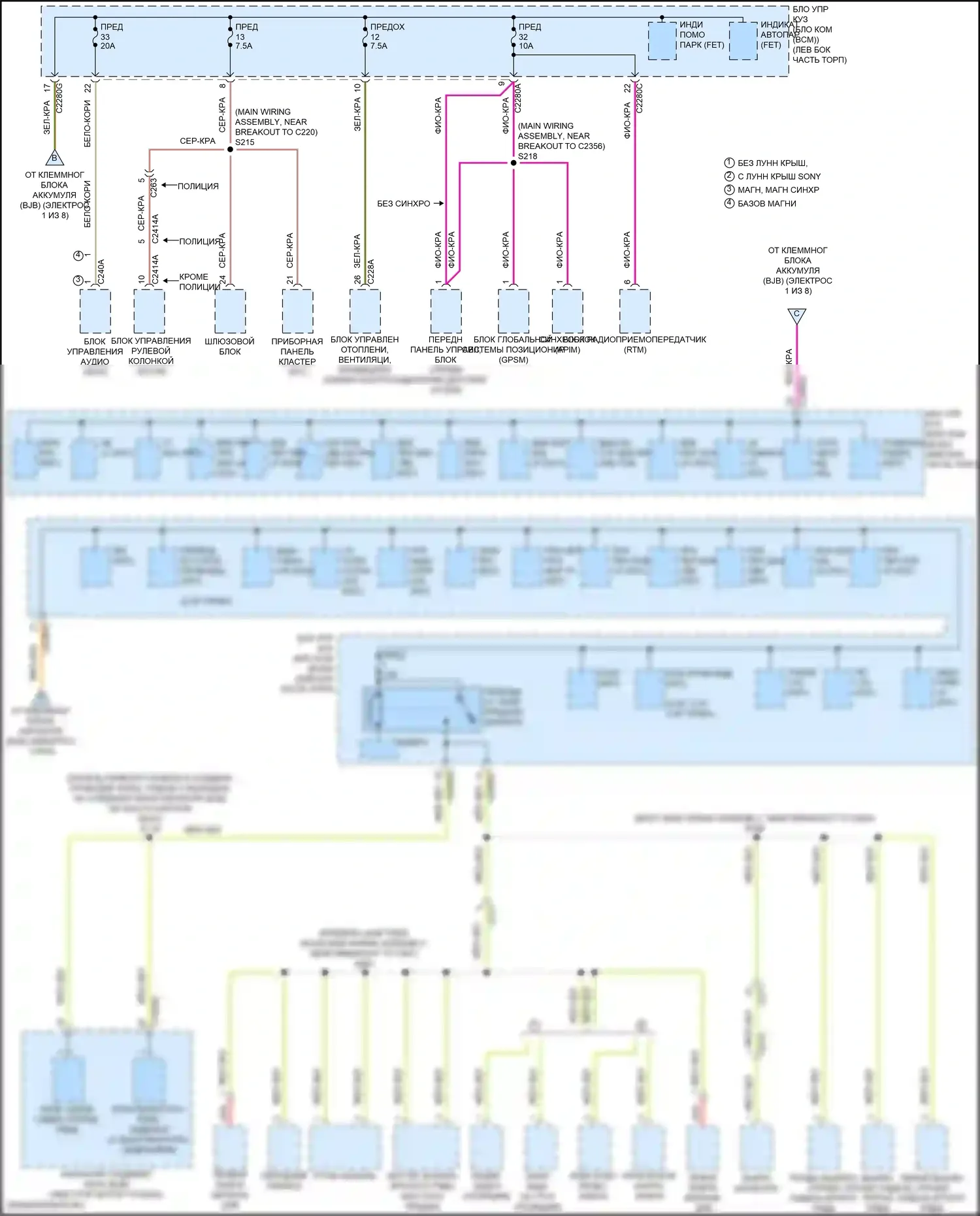 Explorer Ford V рестайлинг 2 (2017-2019): Электросхема блока предохранителей реле (5 из 8) 