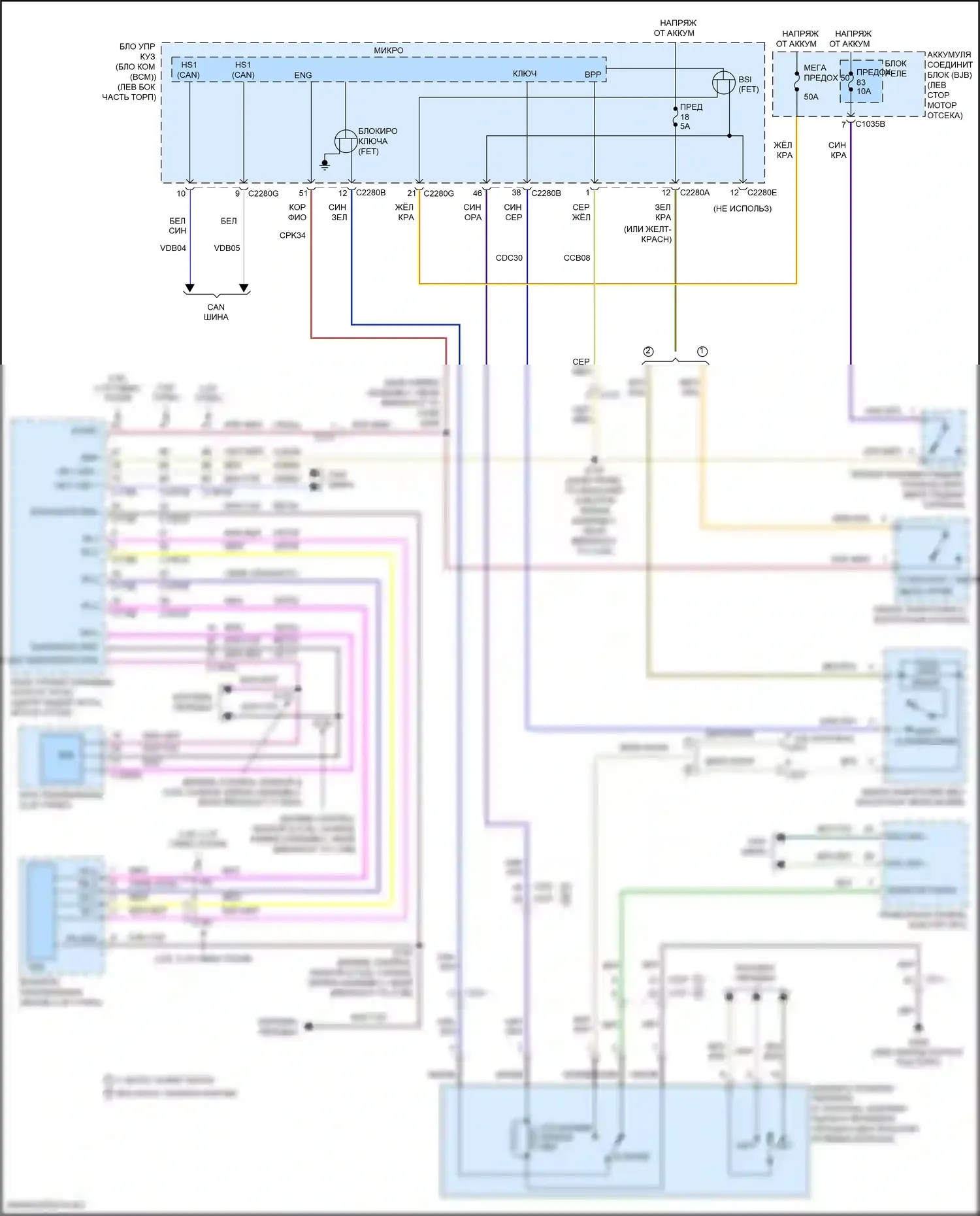 Explorer Ford V рестайлинг 2 (2017-2019): Электросхема блокировки селектора 