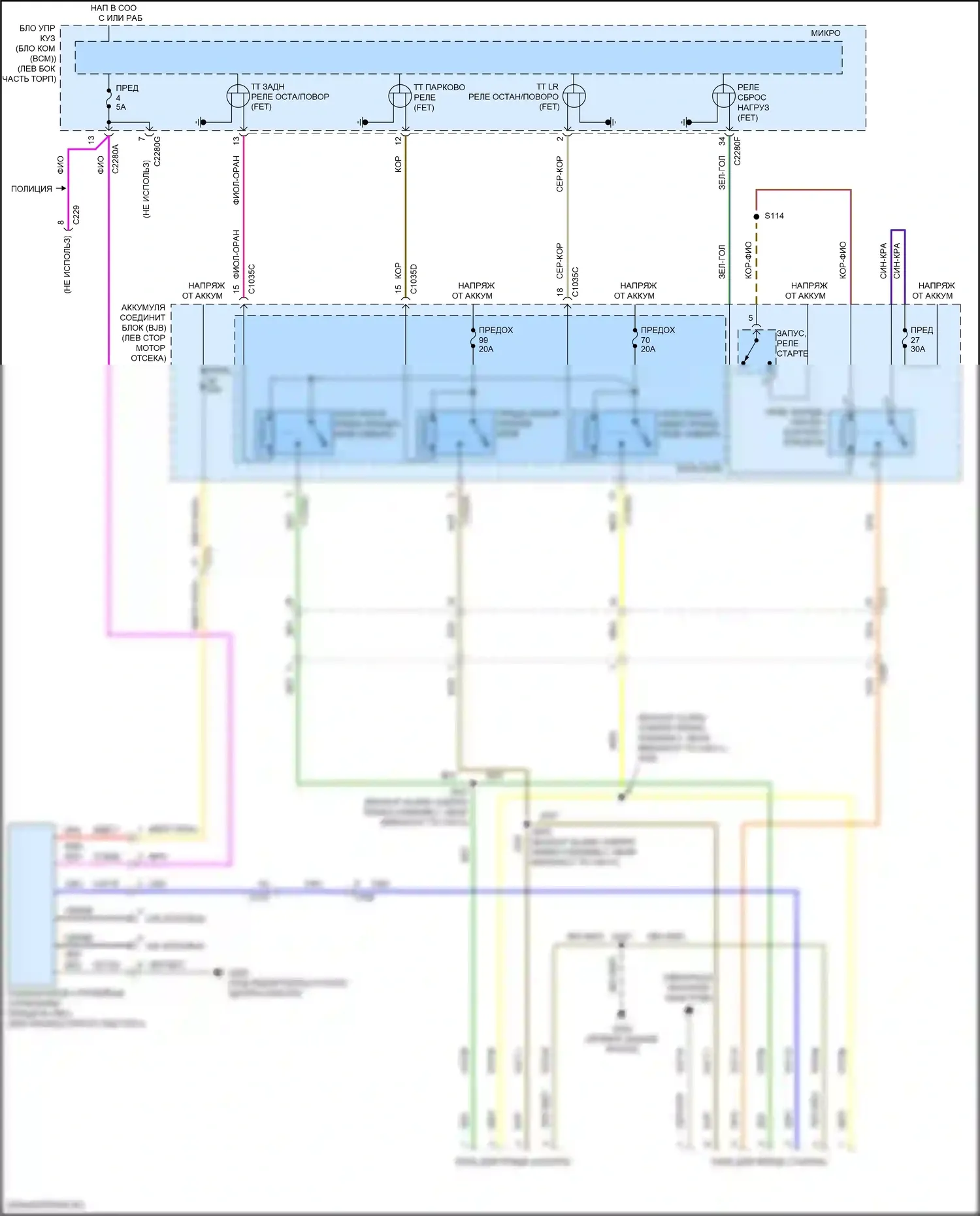 Explorer Ford V рестайлинг 2 (2017-2019): Электросхема буксировки прицепа 