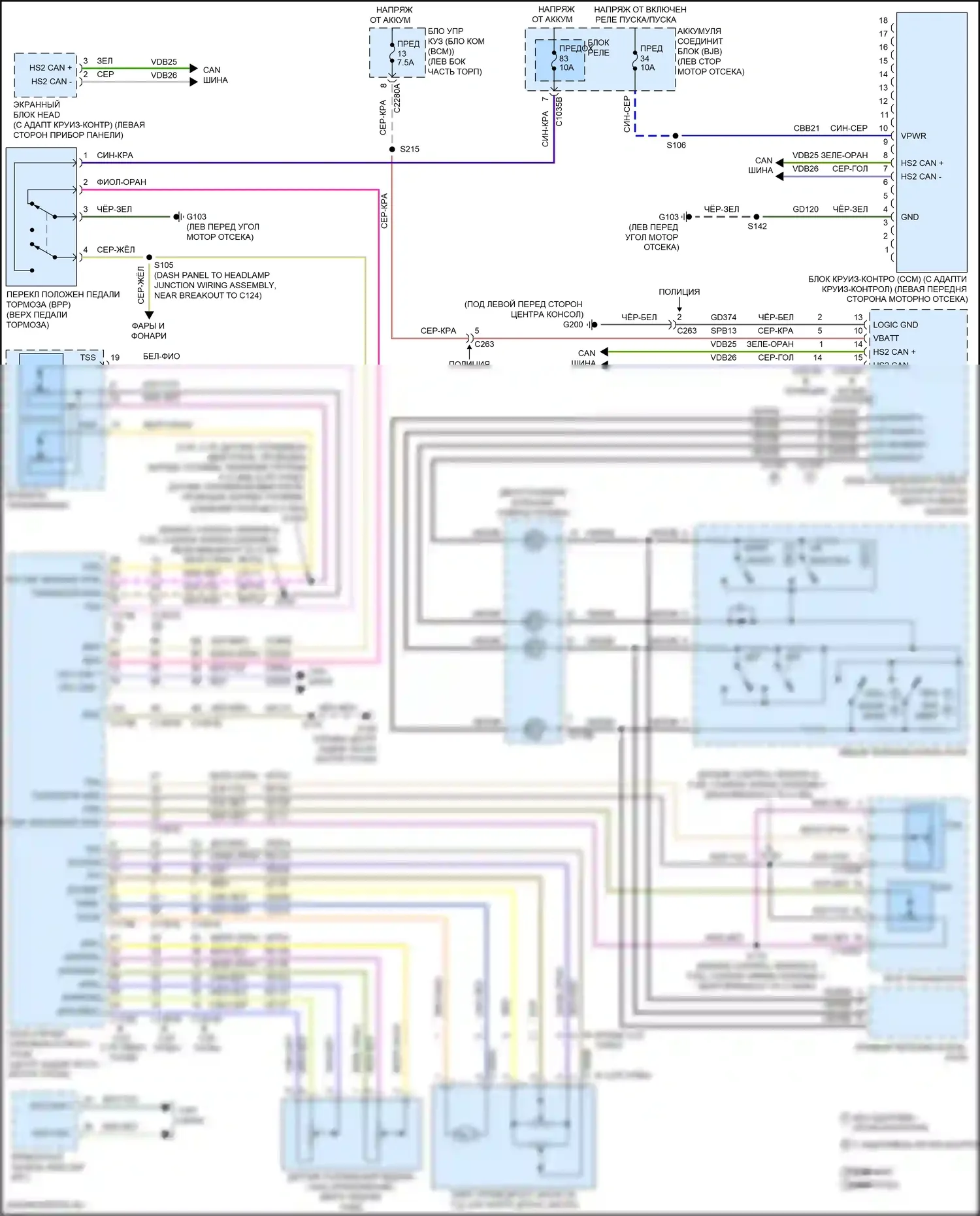 Explorer Ford V рестайлинг 2 (2017-2019): Электросхема круиз-контроля 