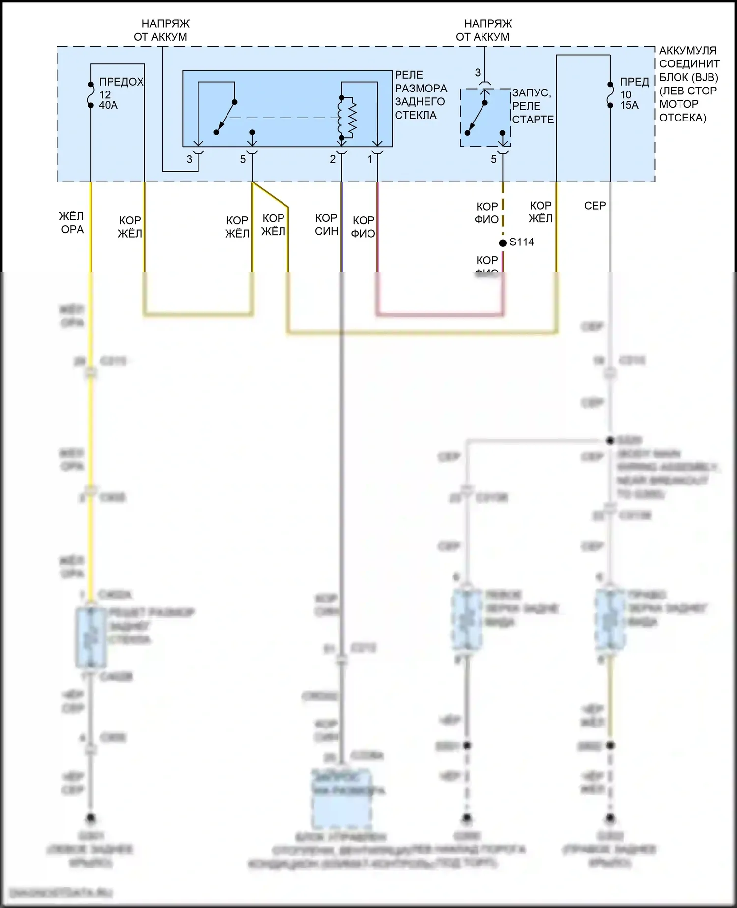 Explorer Ford V рестайлинг 2 (2017-2019): Электросхема подогрева стекол 
