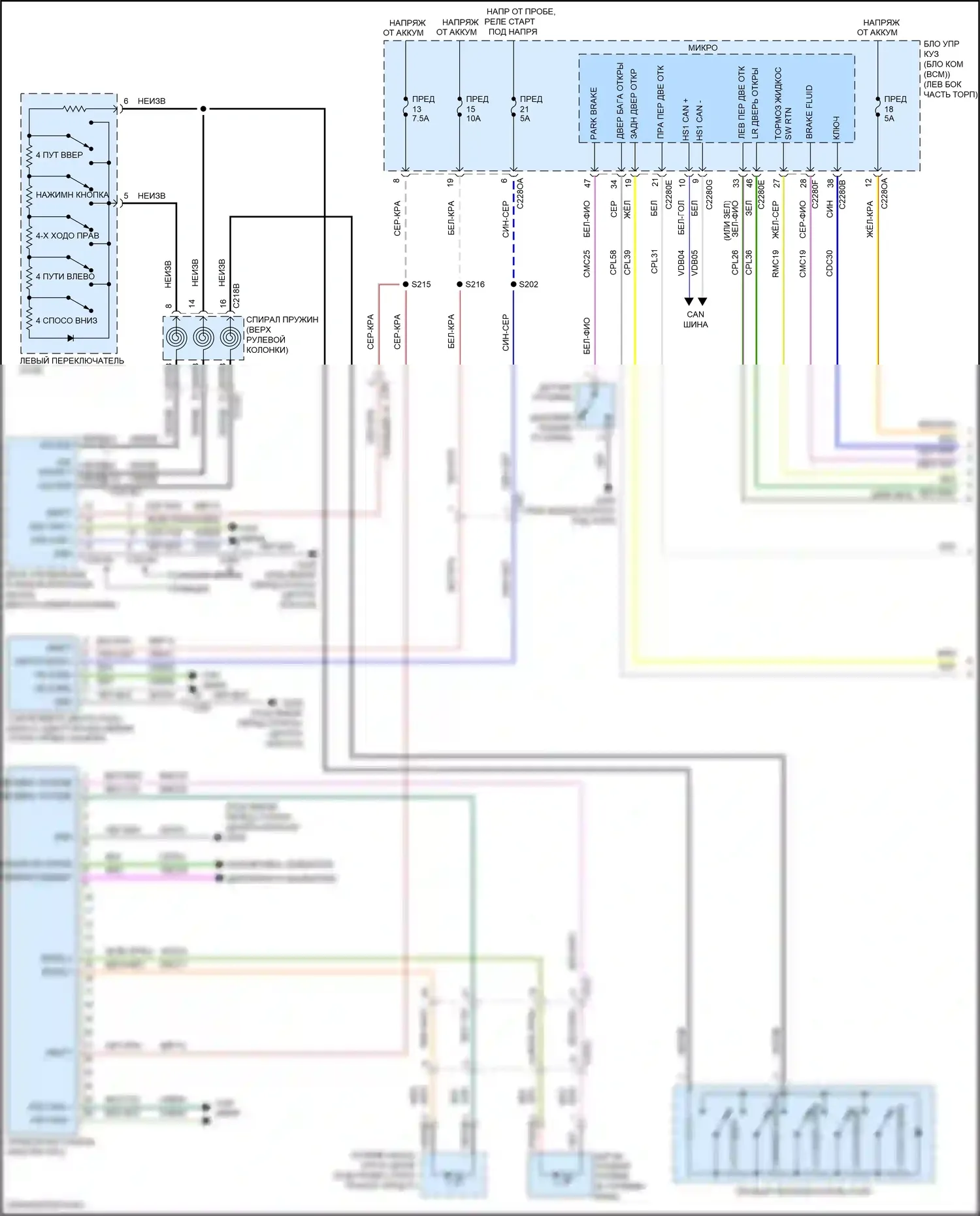 Explorer Ford V рестайлинг 2 (2017-2019): Электросхема приборной панели (1 из 2) 