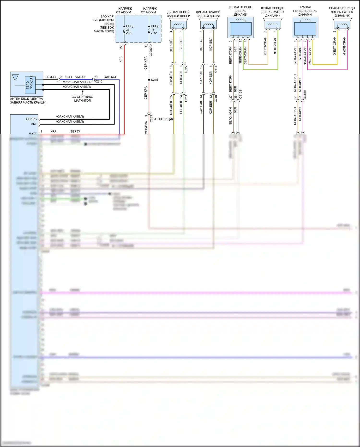 Explorer Ford V рестайлинг 2 (2017-2019): Электросхема навигации, без сенсорного экрана (1 из 3) 