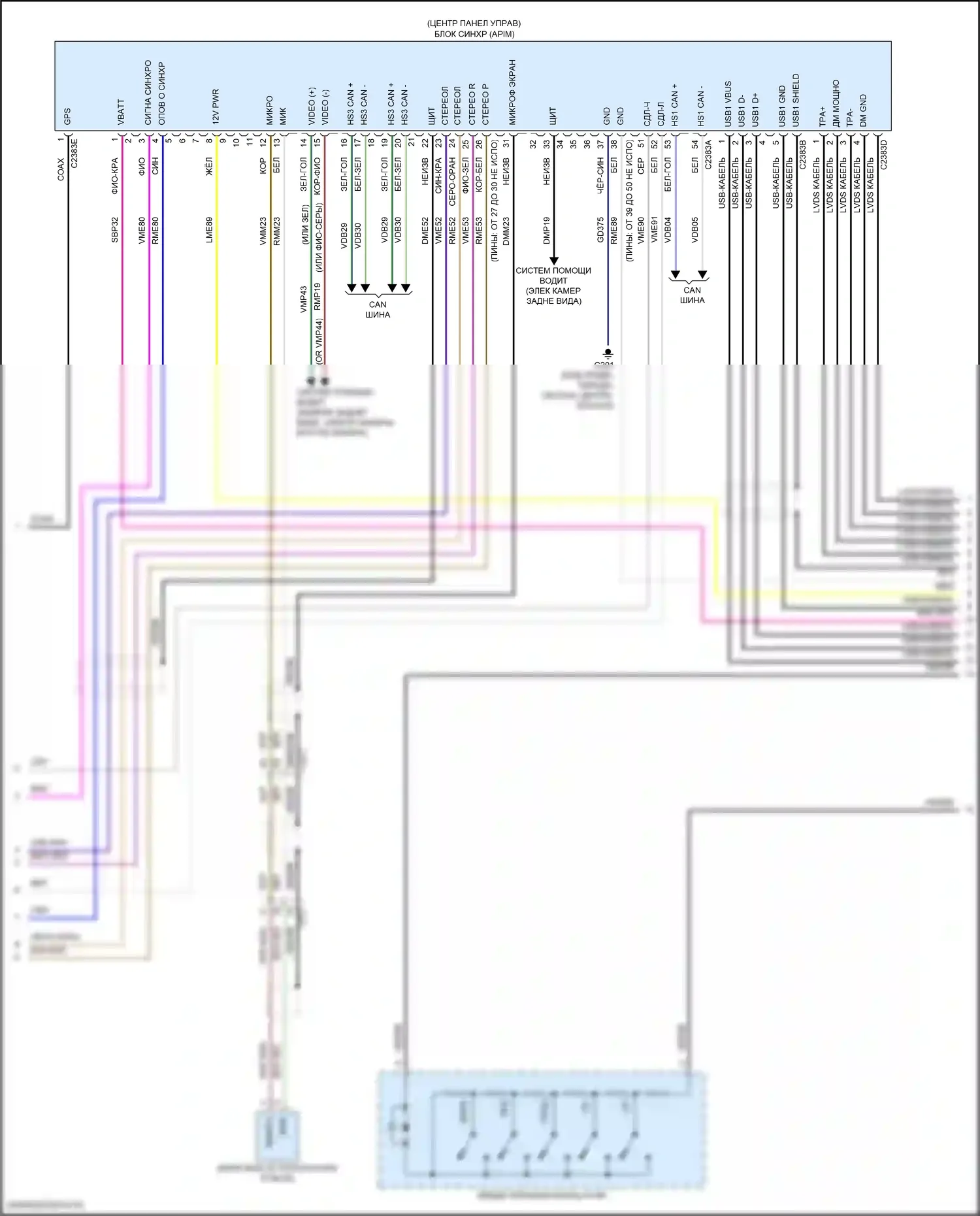 Explorer Ford V рестайлинг 2 (2017-2019): Электросхема навигации, с сенсорным экраном (2 из 3) 