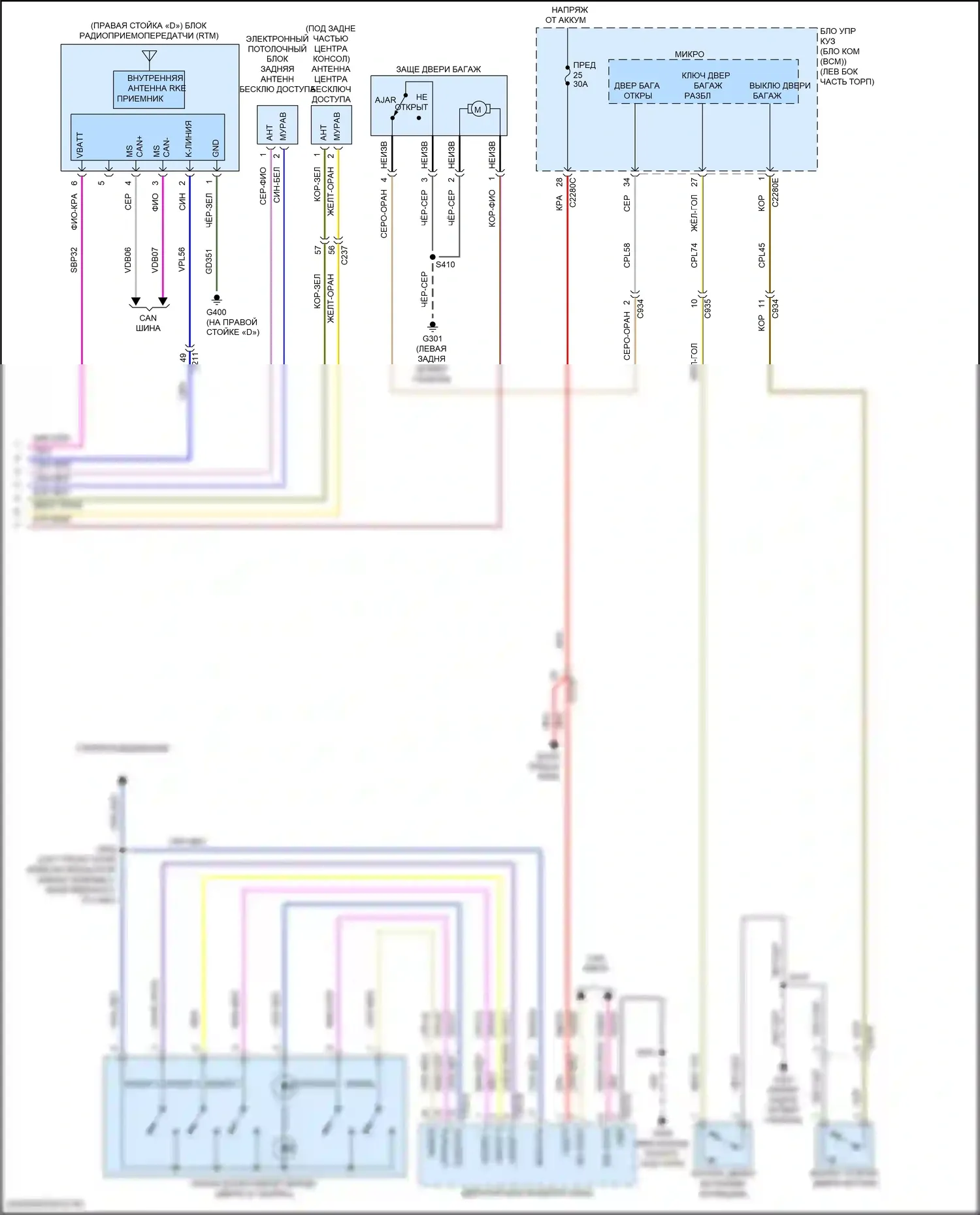 Explorer Ford V рестайлинг 2 (2017-2019): Электросхема центрального замка (3 из 5) 