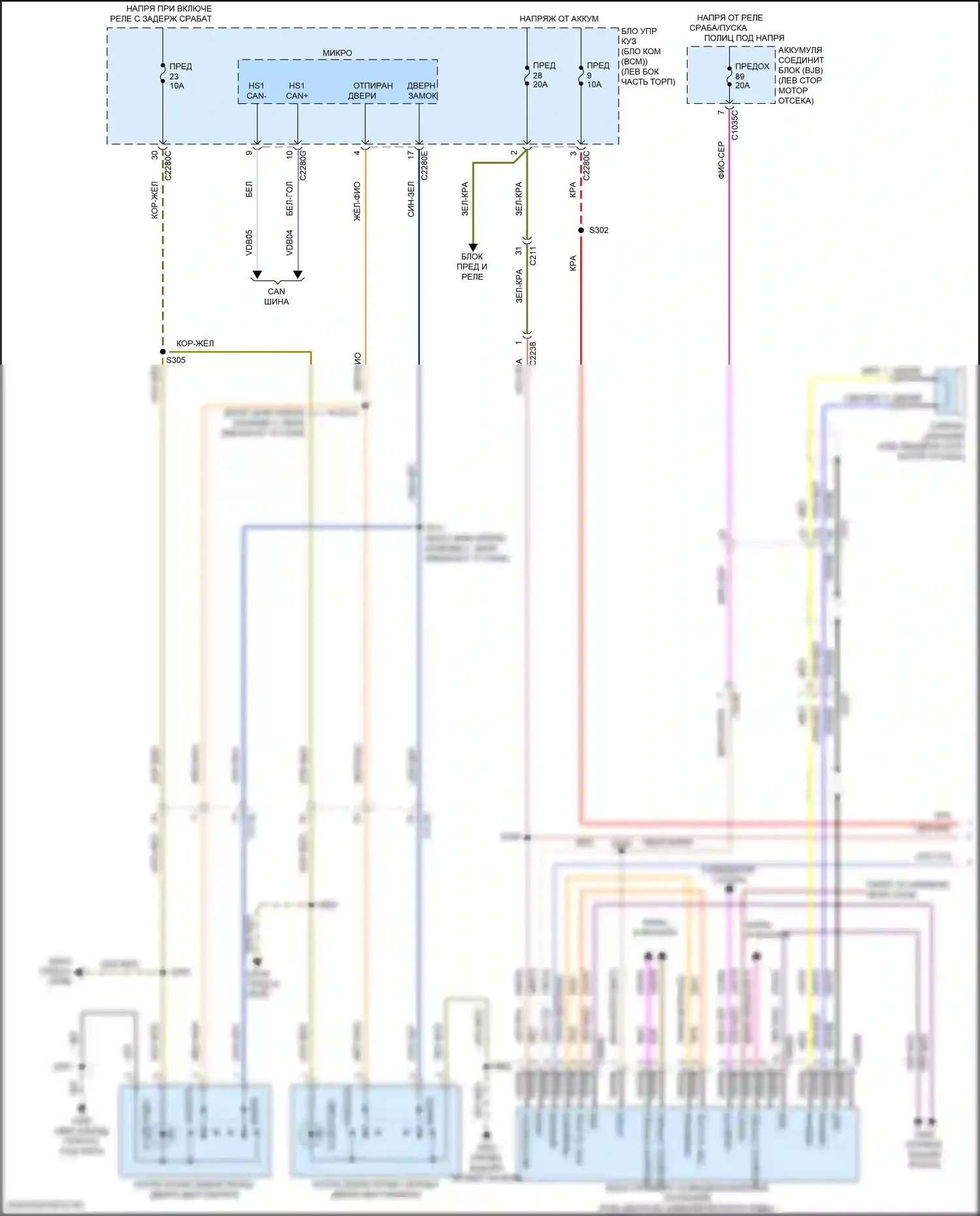 Explorer Ford V рестайлинг 2 (2017-2019): Электросхема центрального замка (4 из 5) 
