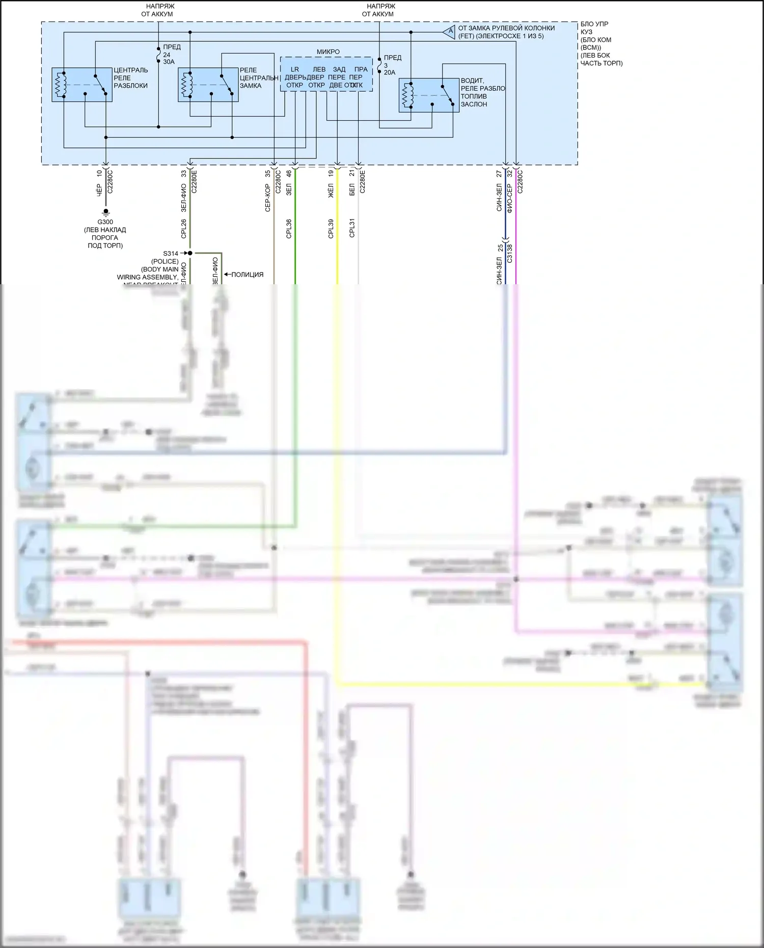 Explorer Ford V рестайлинг 2 (2017-2019): Электросхема центрального замка (5 из 5) 
