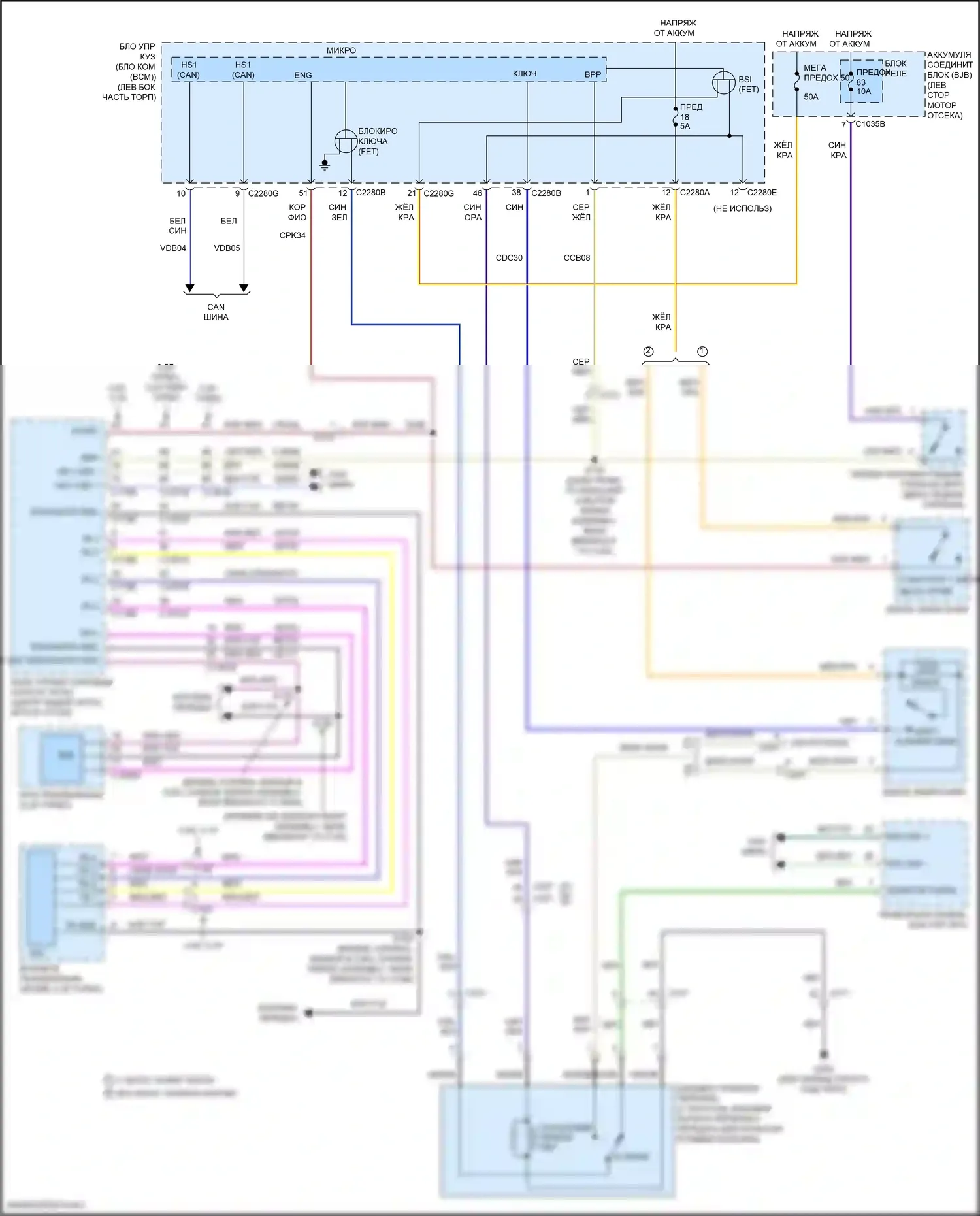 Explorer Ford V рестайлинг (2015-2018): Электросхема блокировки селектора 