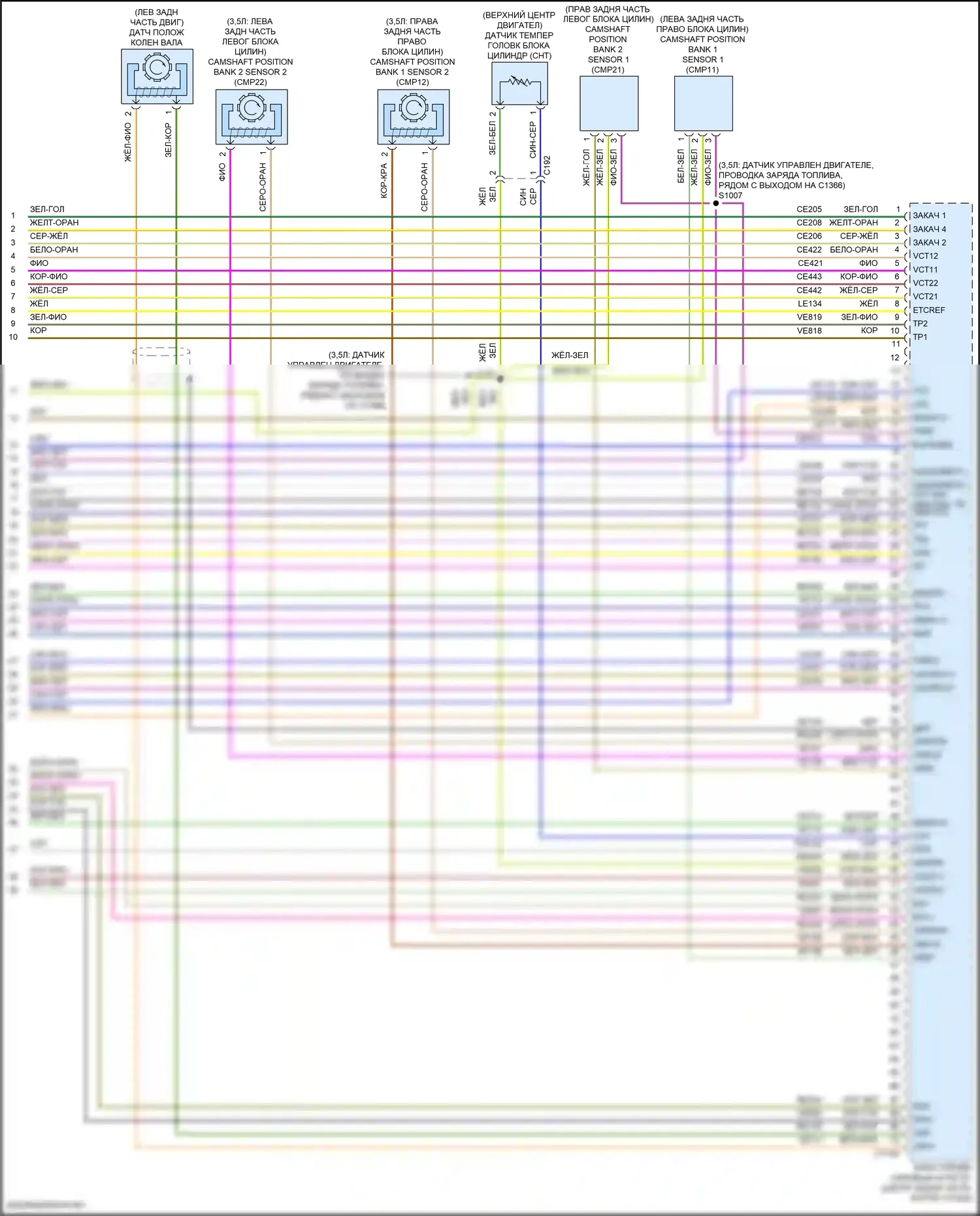 Explorer Ford V рестайлинг (2015-2018): Электросхема двигателя 3.5l (6 из 6) 