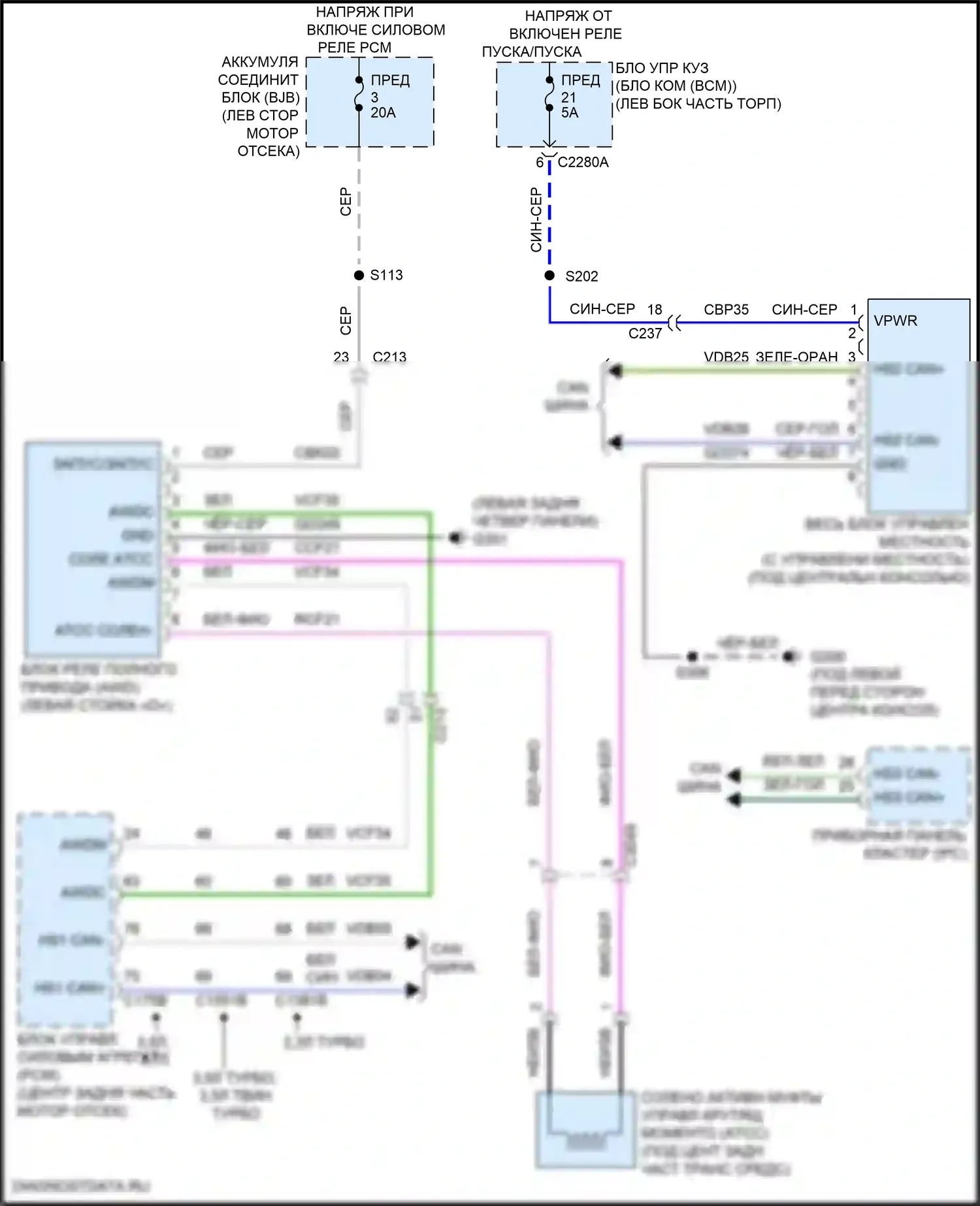Explorer Ford V рестайлинг (2015-2018): 3.5л турбо, awd электросхема 