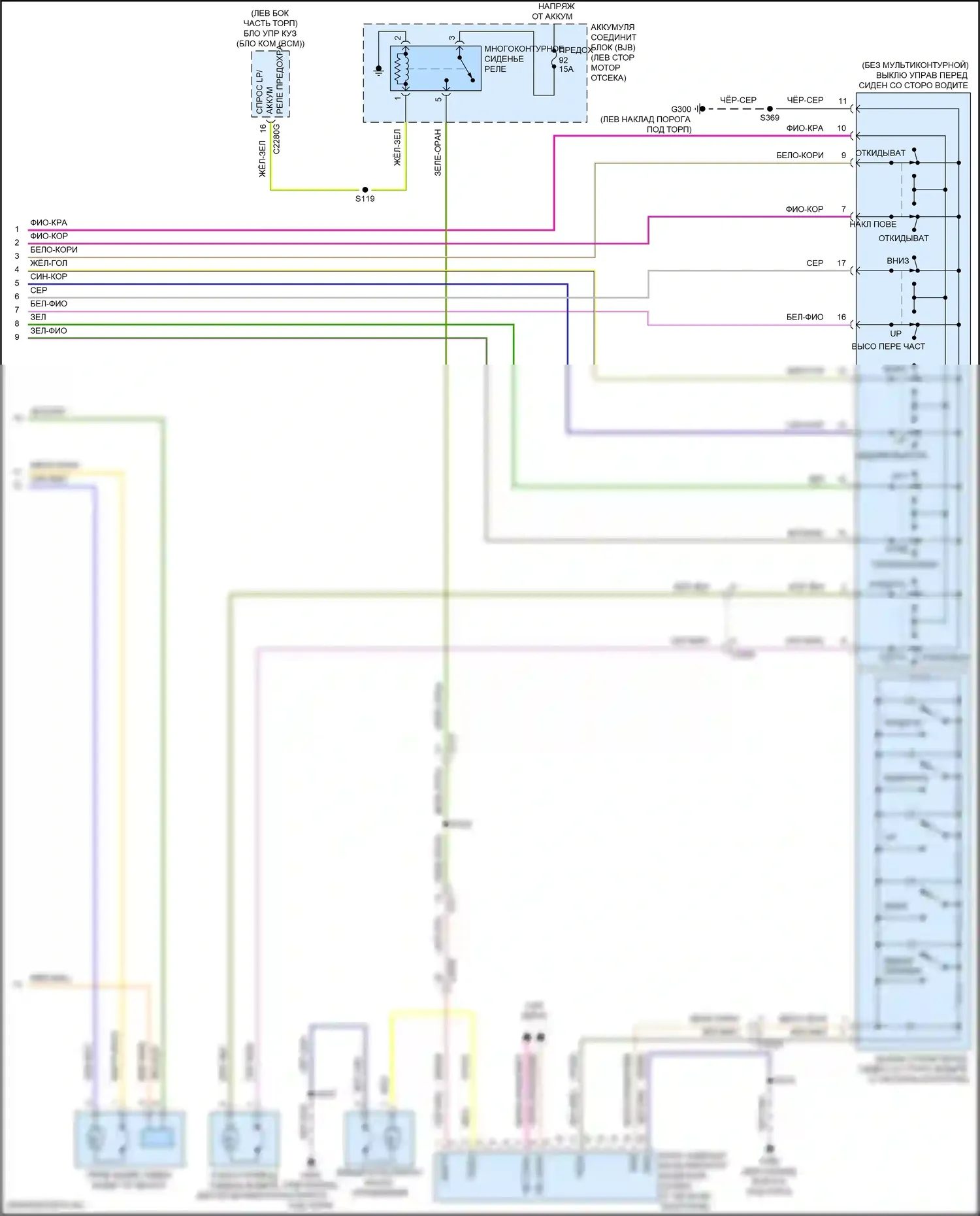 Explorer Ford V рестайлинг (2015-2018): Электросхема сиденья памяти (2 из 2) 