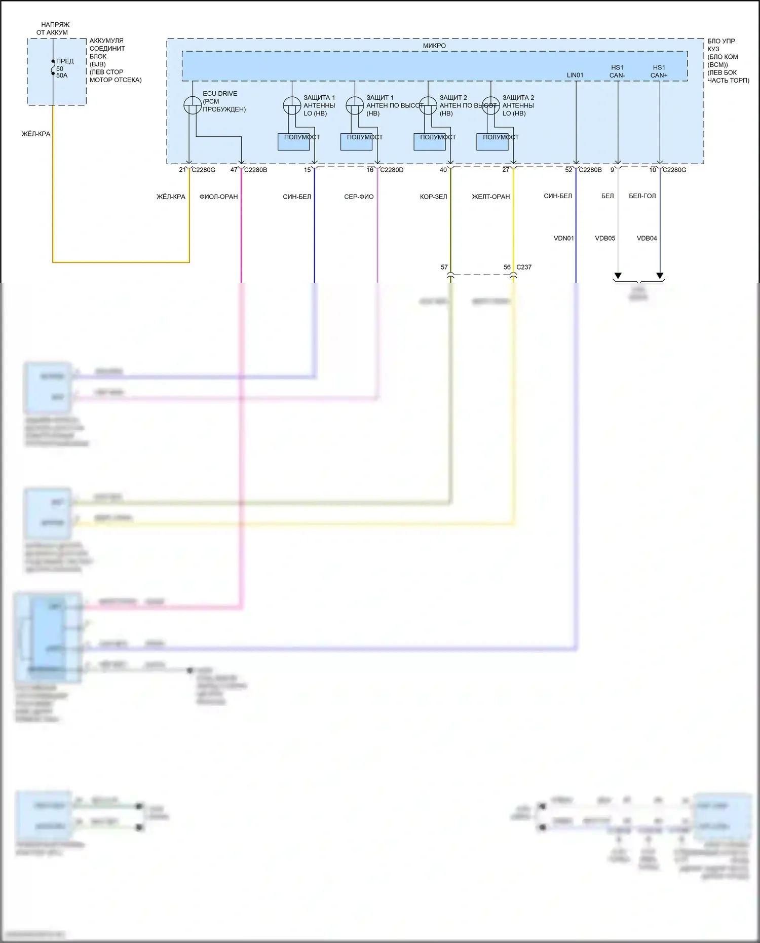 Explorer Ford V рестайлинг (2015-2018): Пассивная сигнализации электросхема 