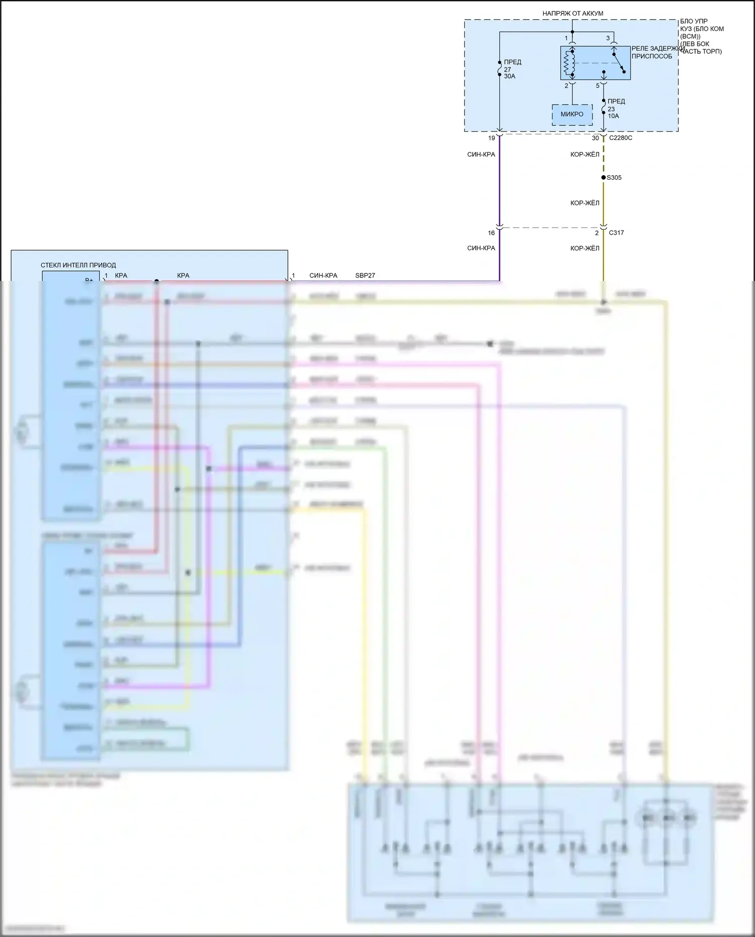 Explorer Ford V рестайлинг (2015-2018): Электросхема складной крыши/люка 