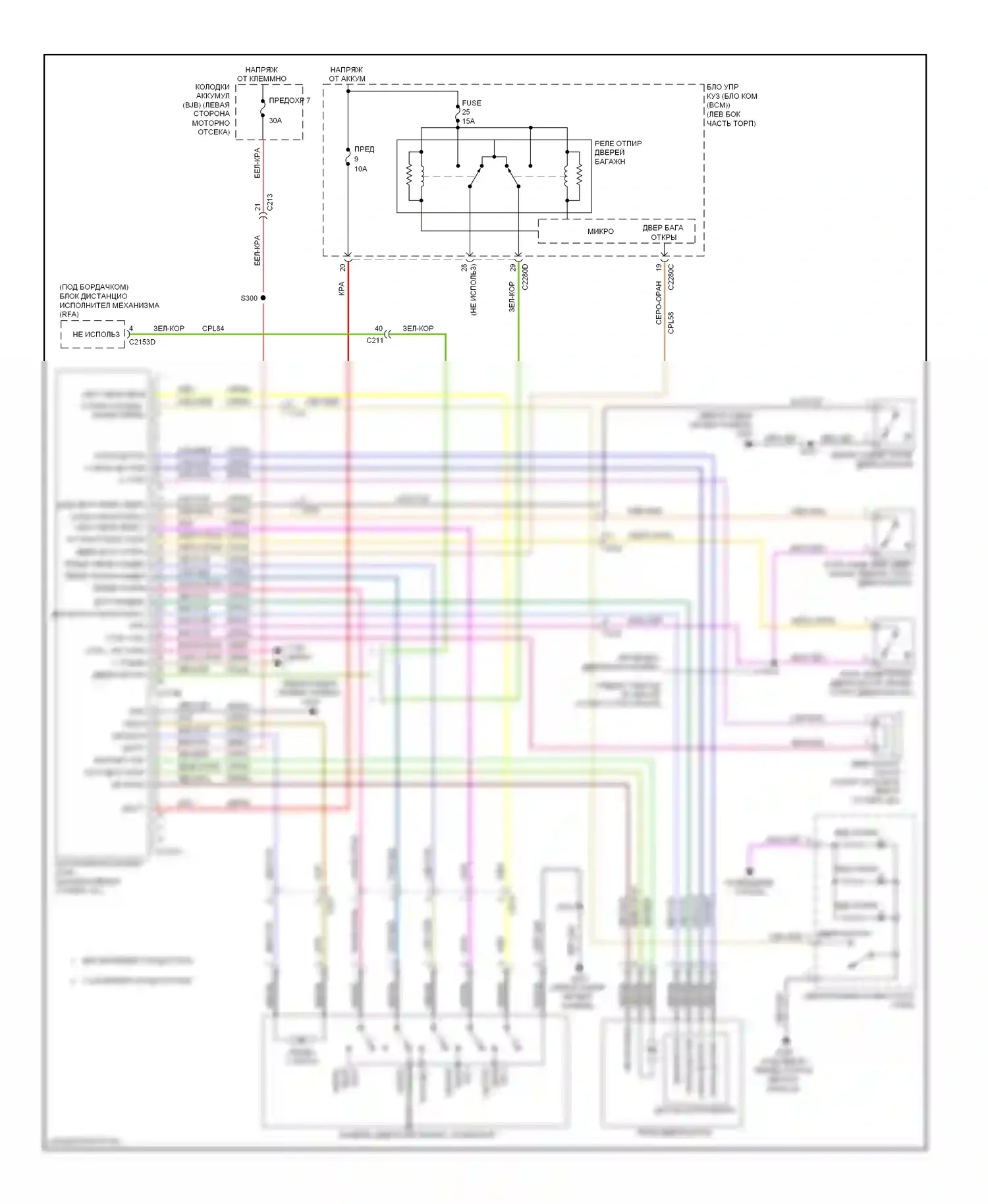 Explorer Ford V (2010-2015): Электросхема двери силового багажника 