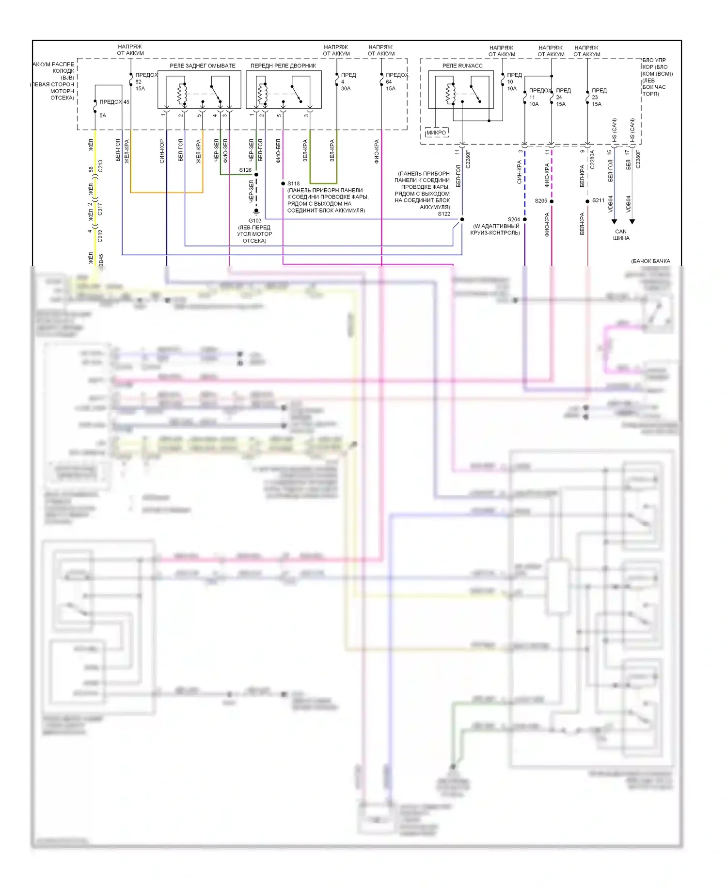 Explorer Ford V (2010-2015): Дворники и омыватели электросхема 