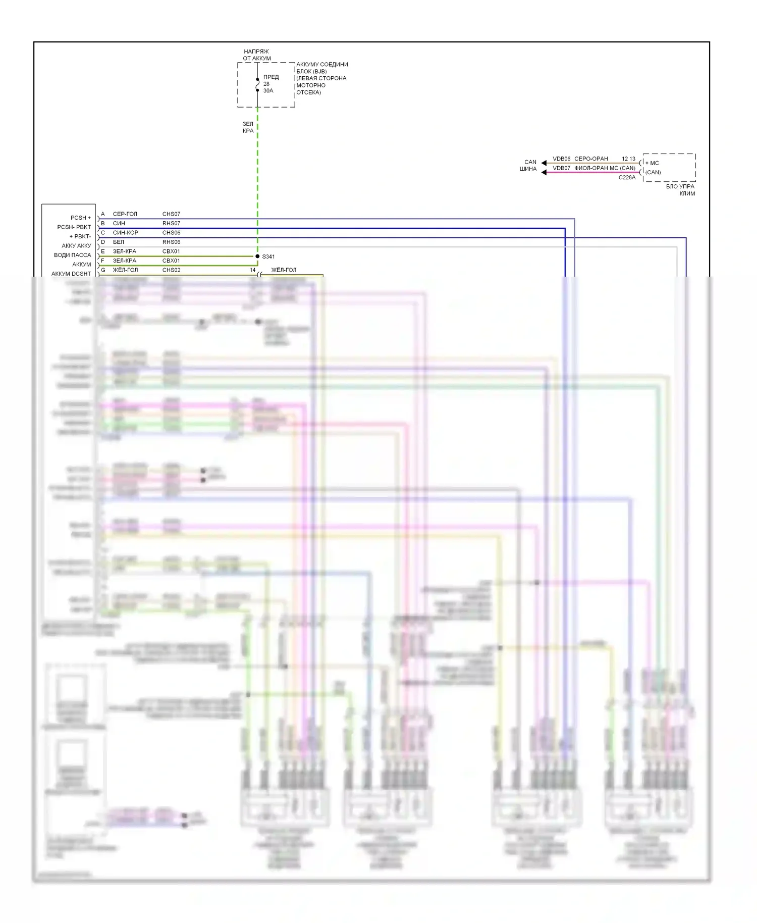 Explorer Ford V (2010-2015): Электросхема сидений климат-контроля 