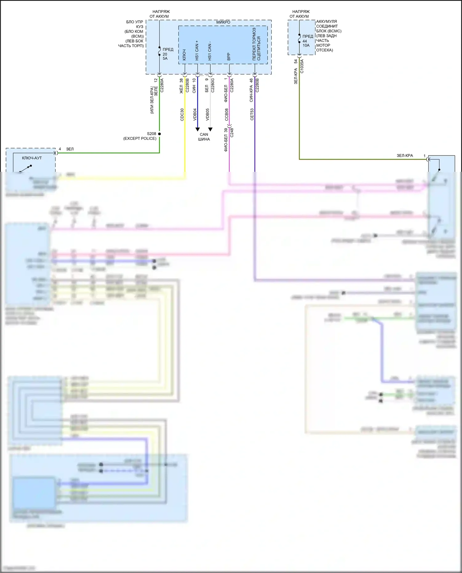 Explorer Ford VI рестайлинг (2022-2024): Электросхема блокировки селектора 