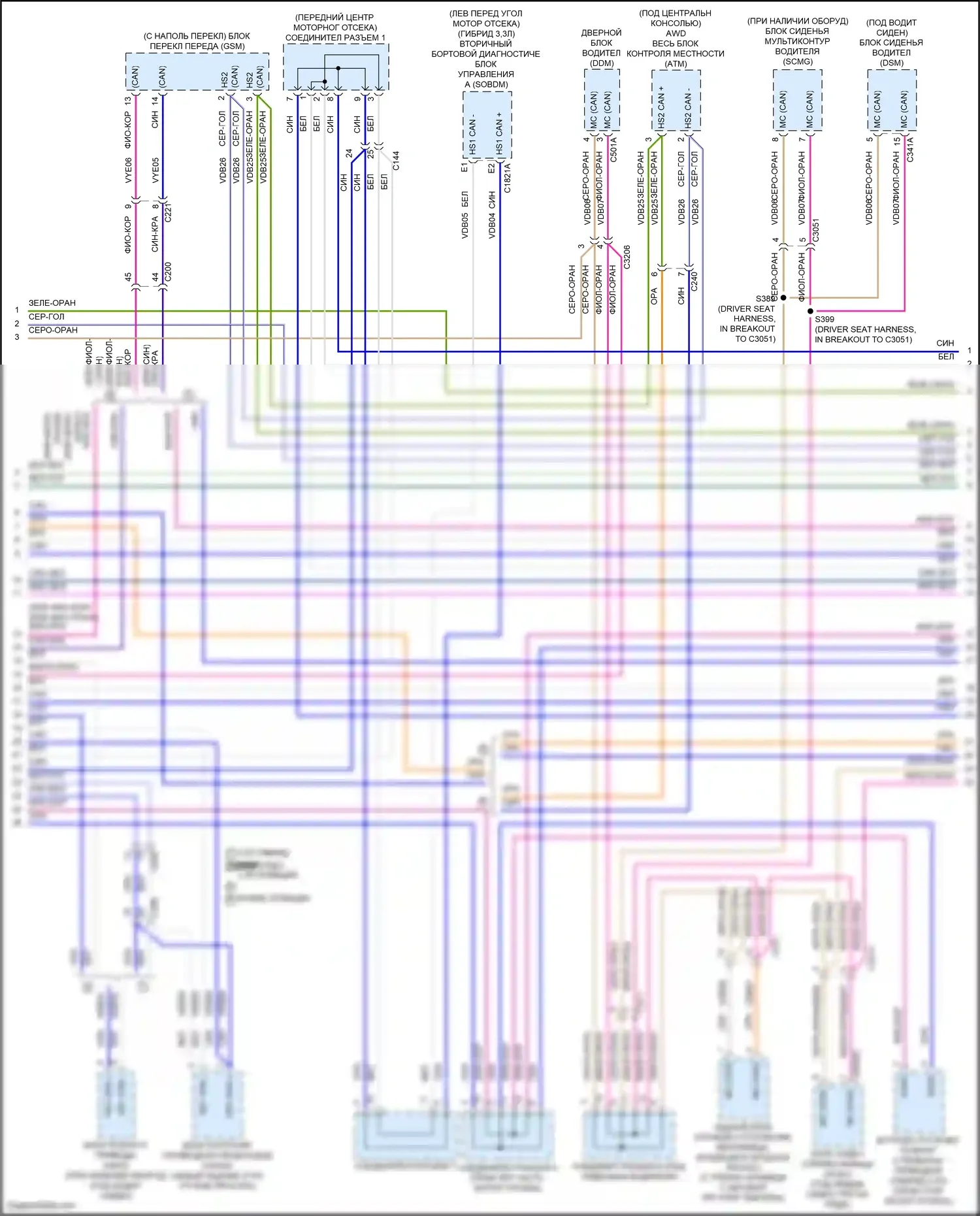 Explorer Ford VI рестайлинг (2022-2024): Can шина электросхема (2 из 6) 
