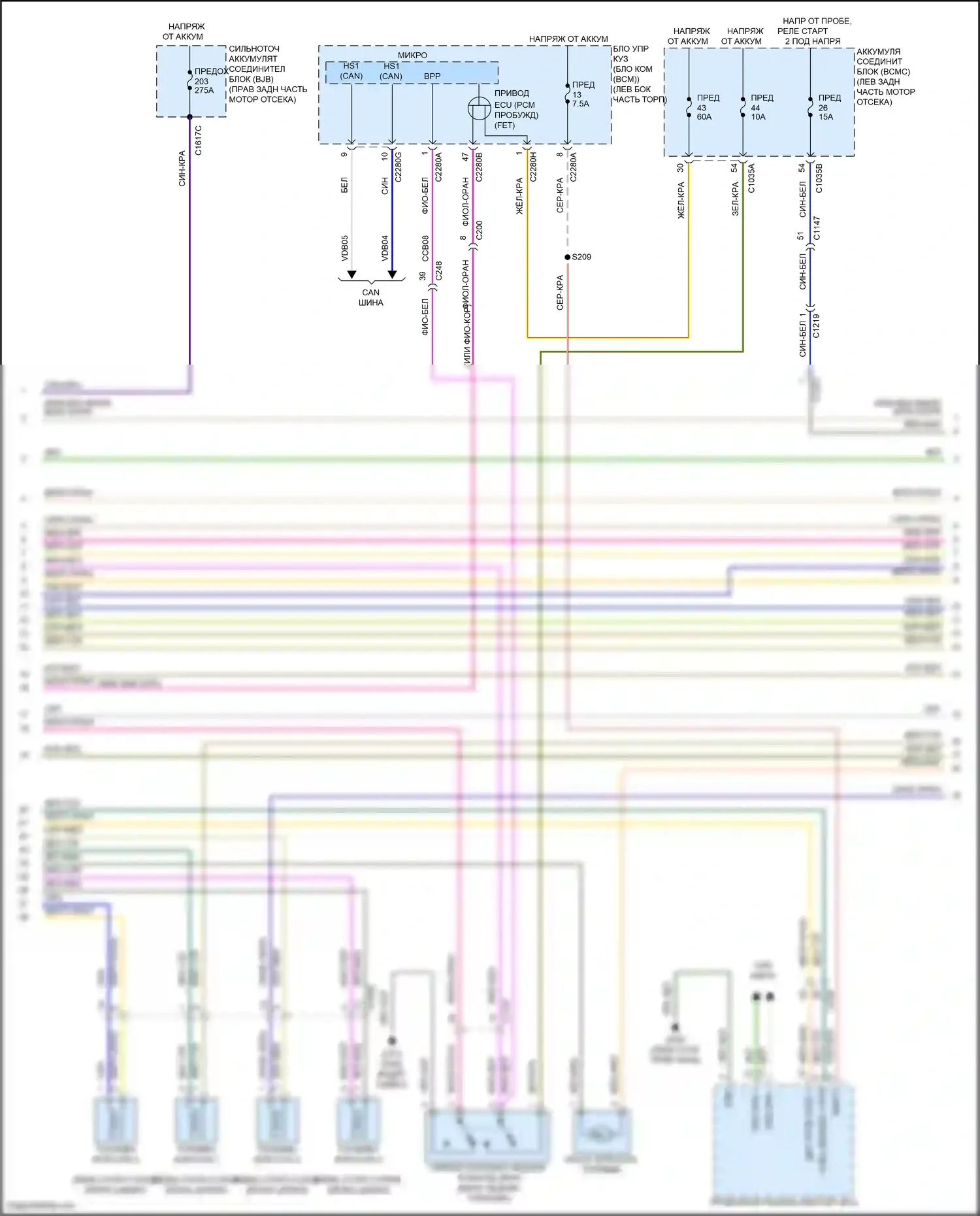 Explorer Ford VI рестайлинг (2022-2024): Электросхема двигателя 2.3л турбо (4 из 9) 