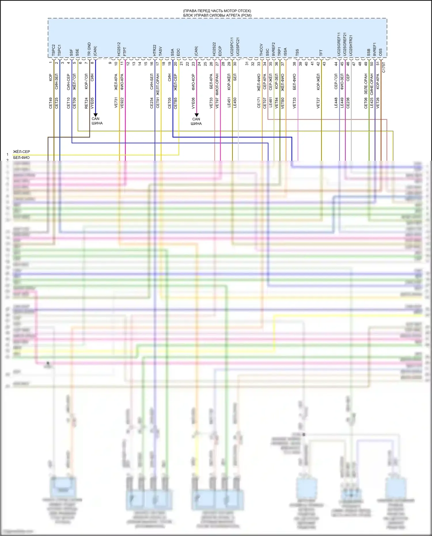 Explorer Ford VI рестайлинг (2022-2024): Электросхема двигателя 3.3l гибрид (7 из 17) 