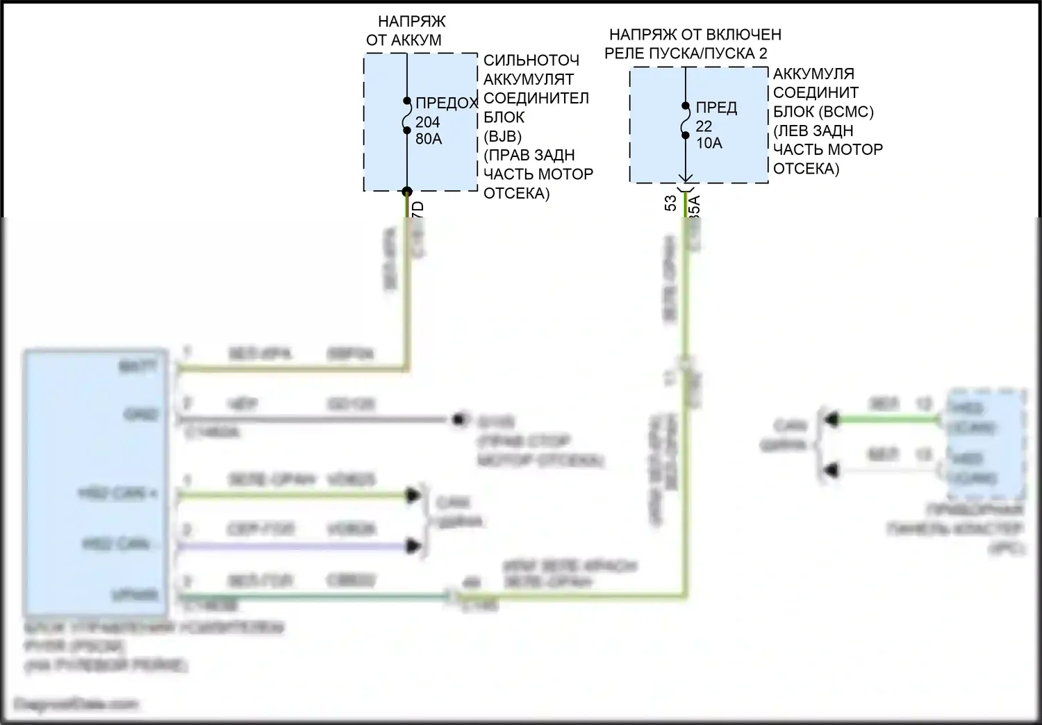 Explorer Ford VI рестайлинг (2022-2024): Электросхема электроусилителя руля 
