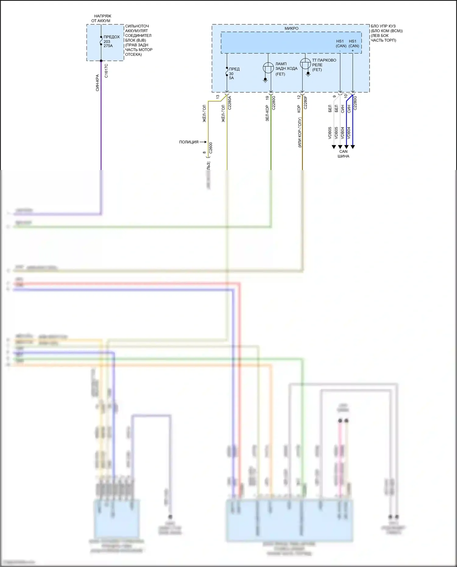 Explorer Ford VI рестайлинг (2022-2024): Электросхема адаптера прицепа/кемпера (2 из 2) 