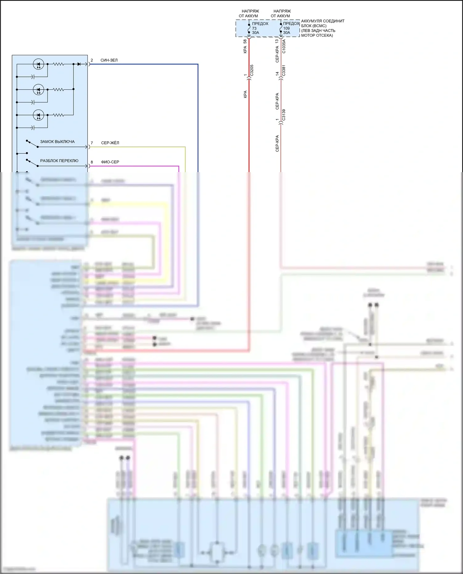 Explorer Ford VI рестайлинг (2022-2024): Электросхема памяти зеркал (1 из 2) 