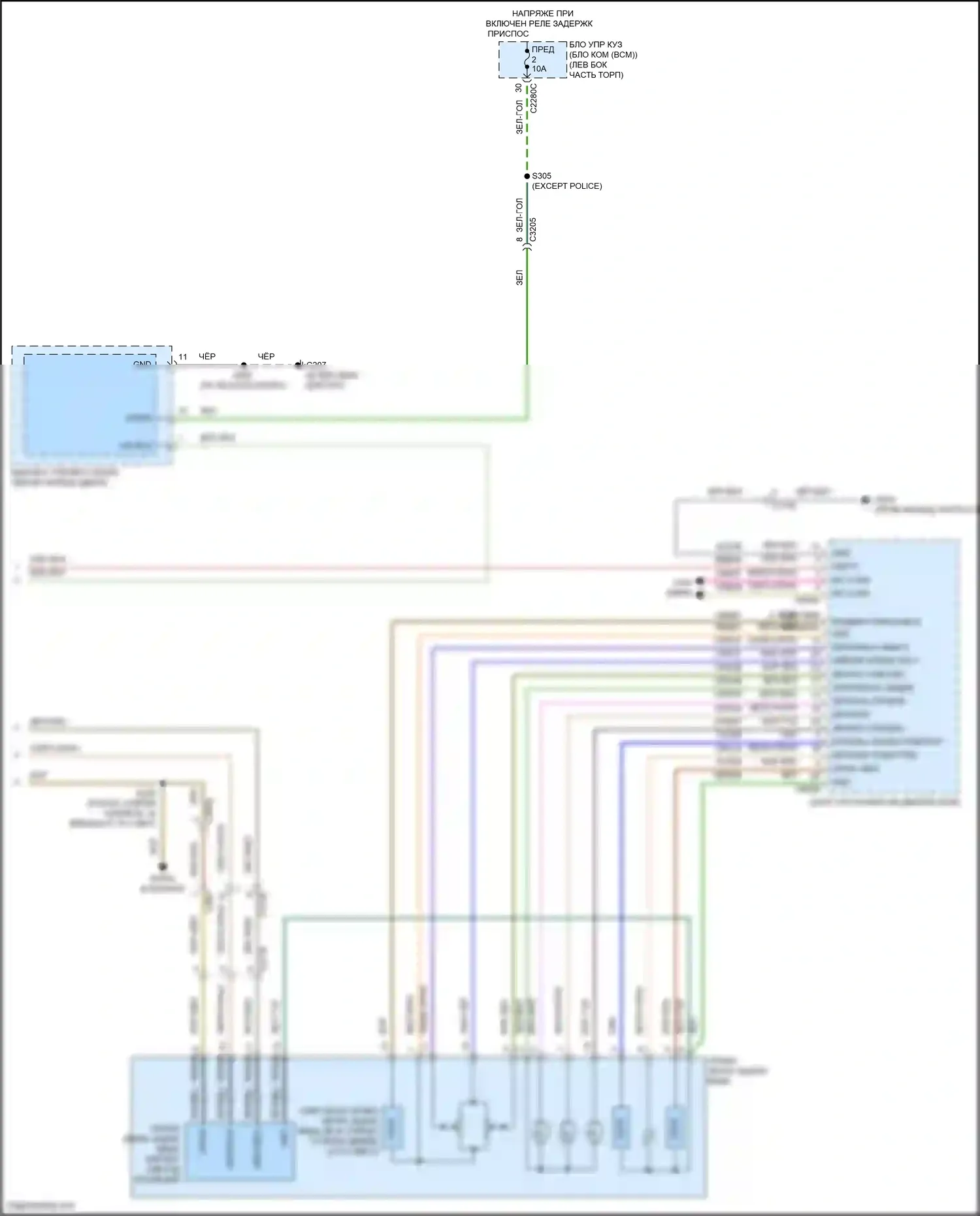 Explorer Ford VI рестайлинг (2022-2024): Электросхема памяти зеркал (2 из 2) 