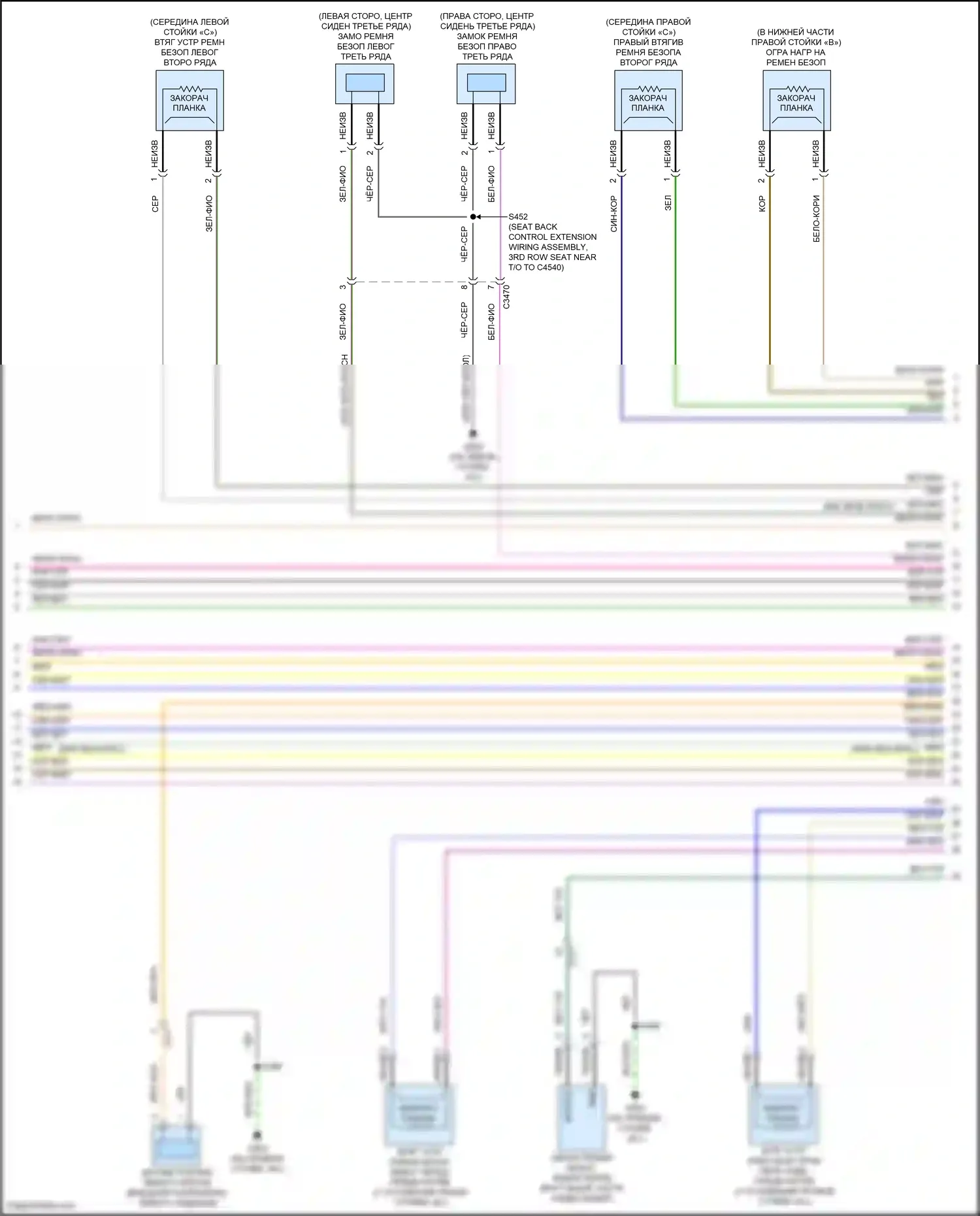 Explorer Ford VI рестайлинг (2022-2024): Электросхема подушек безопасности (4 из 5) 