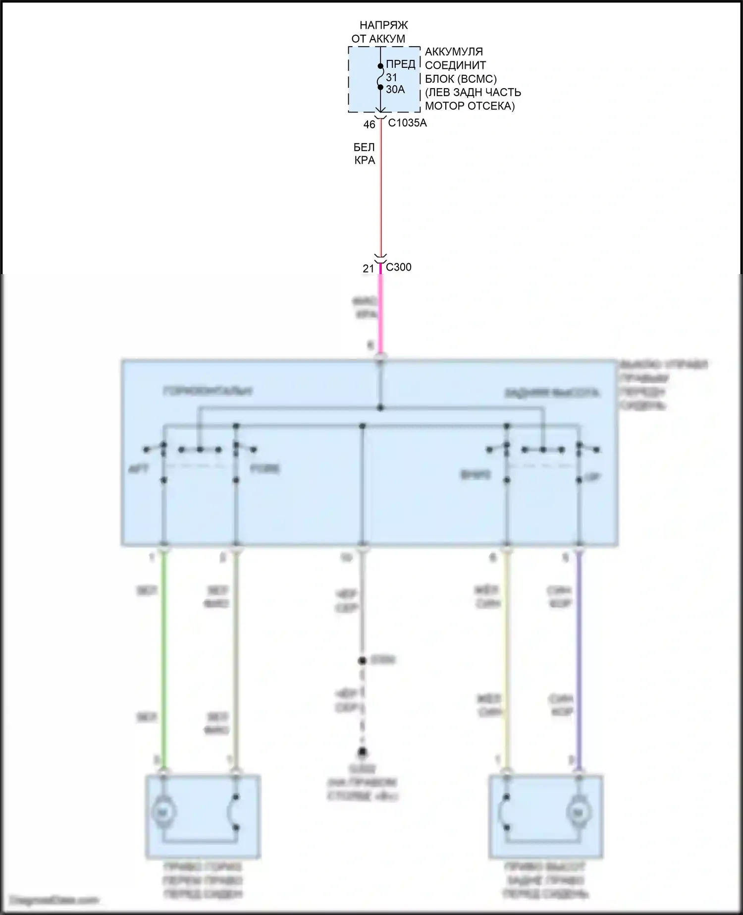 Explorer Ford VI рестайлинг (2022-2024): Сиденья электросхема, четырехстороннее пассажирское сиденье 