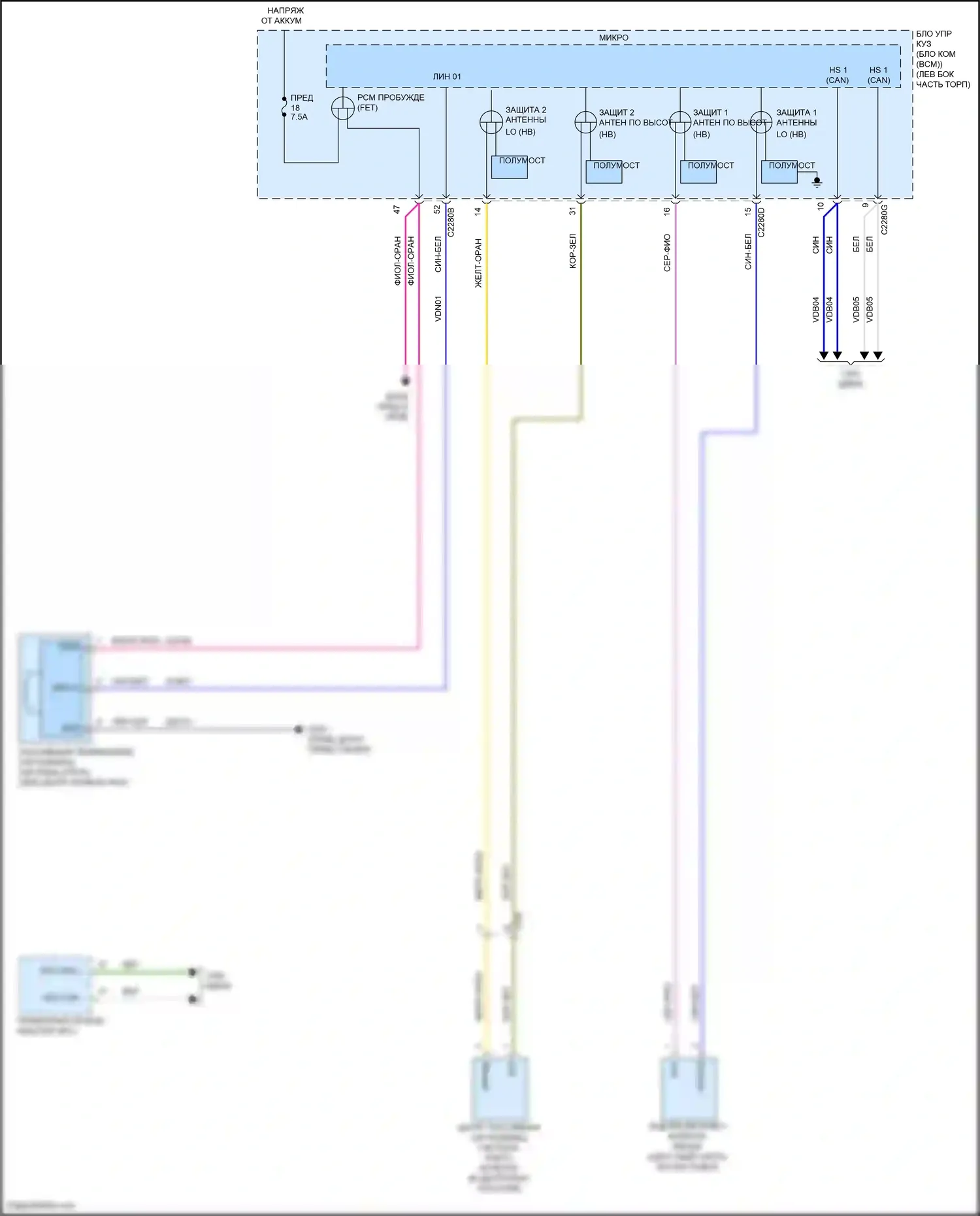 Explorer Ford VI рестайлинг (2022-2024): Пассивная сигнализации электросхема 