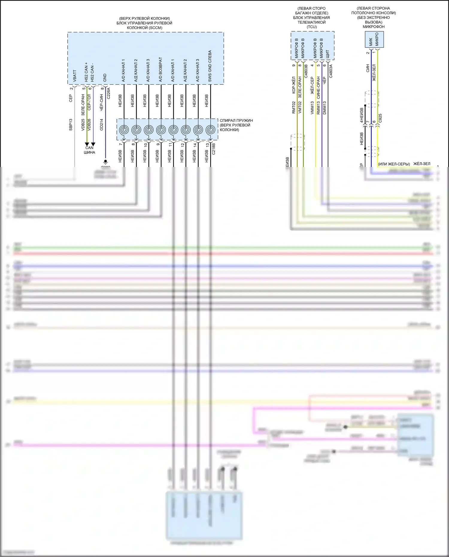 Explorer Ford VI рестайлинг (2022-2024): Электросхема навигации, 4 динамика (3 из 4) 