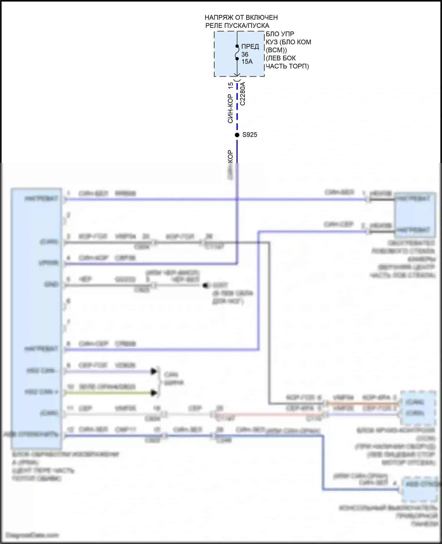 Explorer Ford VI рестайлинг (2022-2024): Электросхема сигнализации о выезде с полосы движения 
