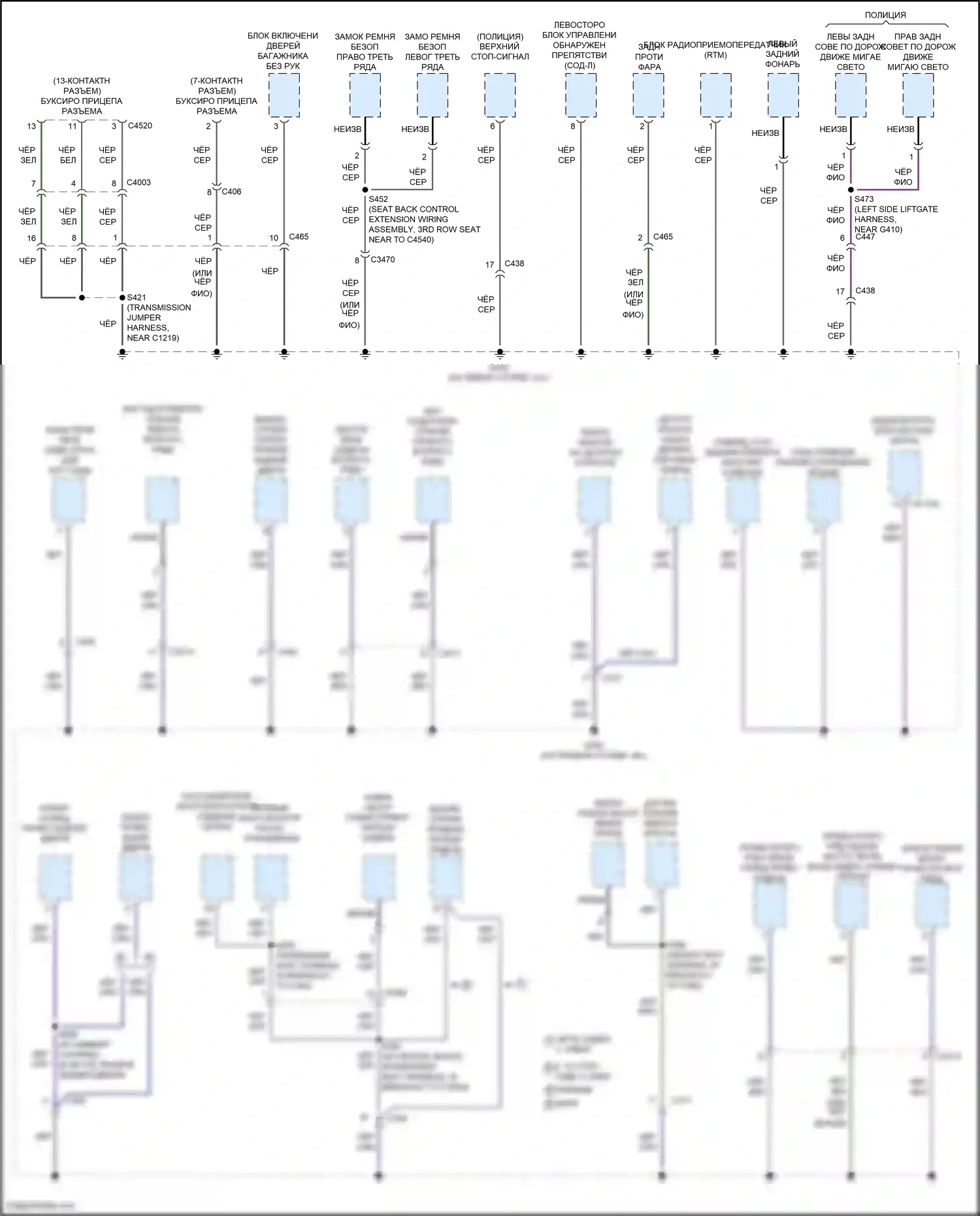 Explorer Ford VI рестайлинг (2022-2024): Электросхема распределения массы (7 из 7) 