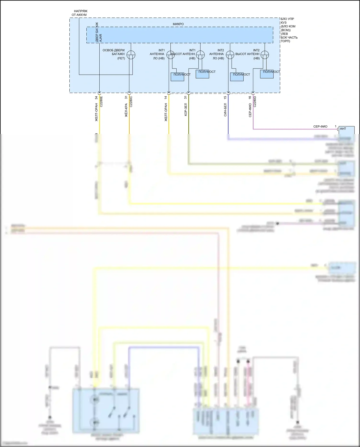 Explorer Ford VI рестайлинг (2022-2024): Электросхема центрального замка (4 из 4) 