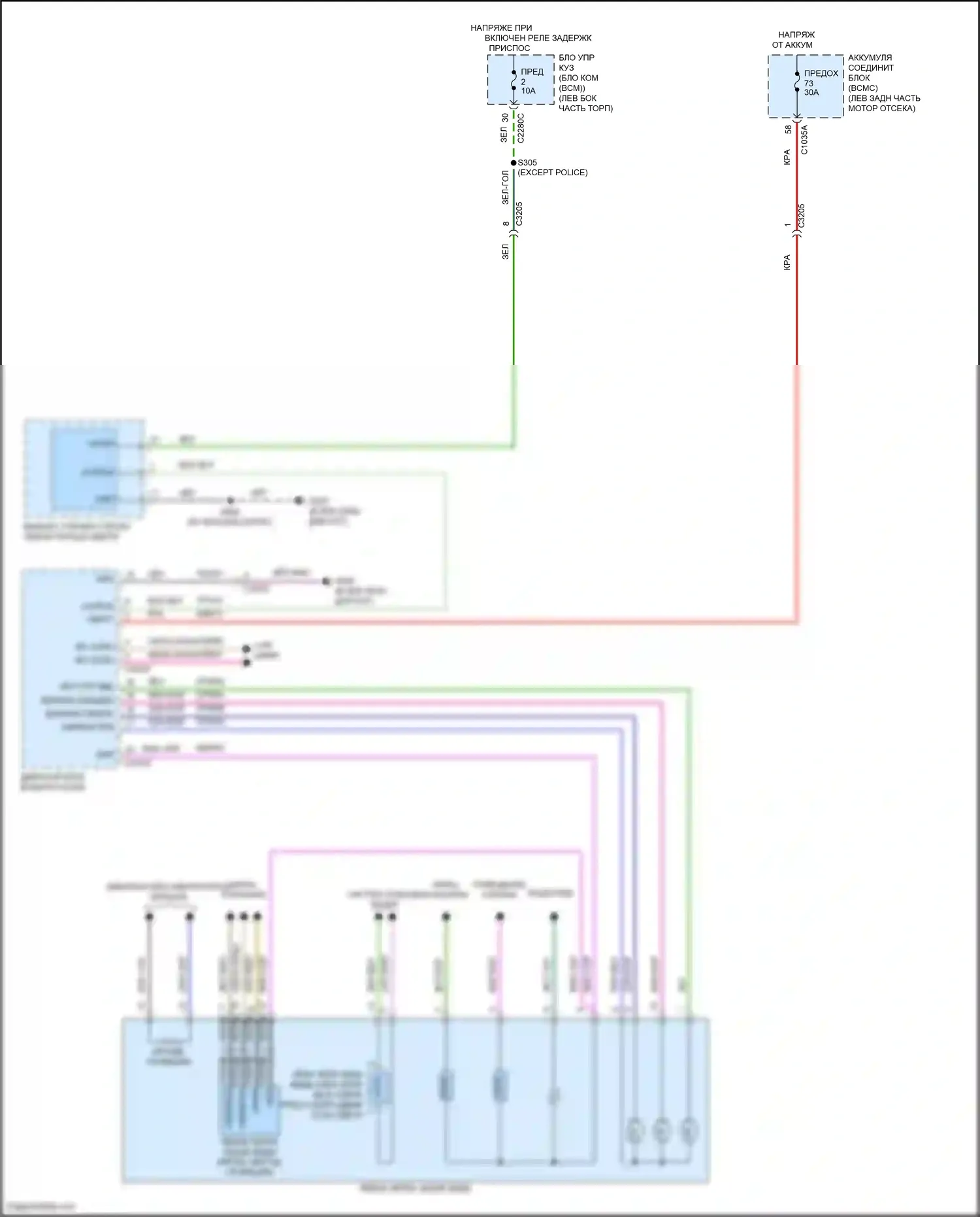 Explorer Ford VI рестайлинг (2022-2024): Управление зеркалами заднего вида электросхема (1 из 2) 