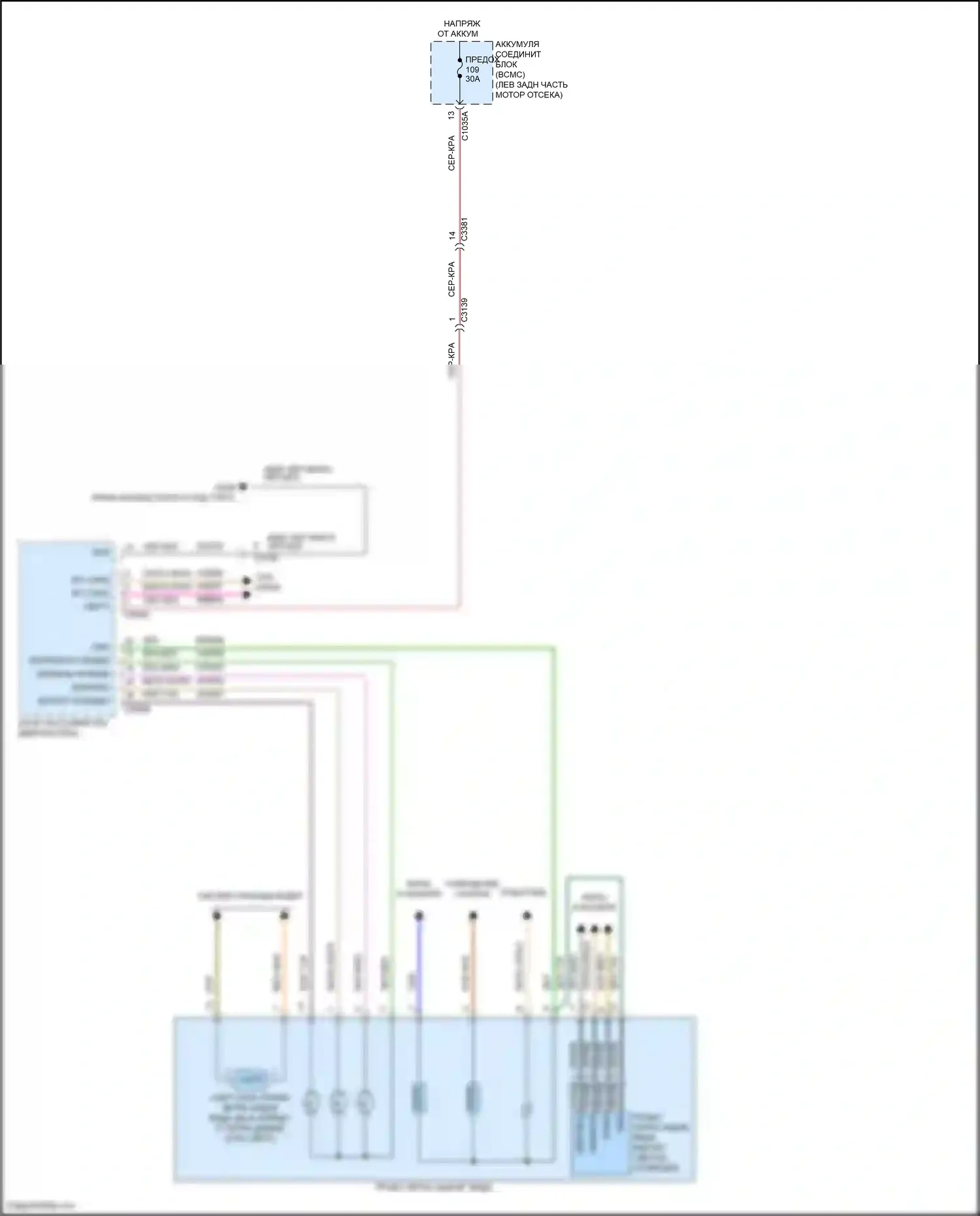 Explorer Ford VI рестайлинг (2022-2024): Управление зеркалами заднего вида электросхема (2 из 2) 