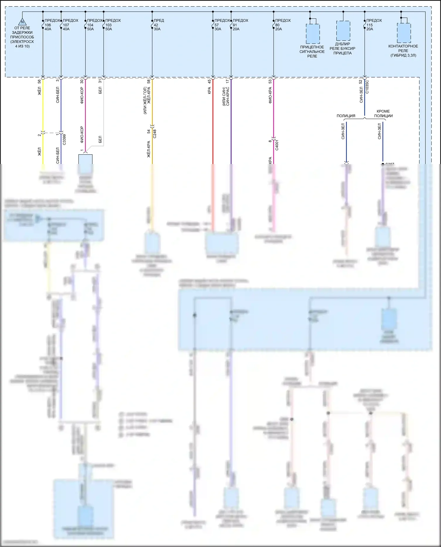 Explorer Ford VI (2019-2024): Электросхема блока предохранителей реле (5 из 10) 