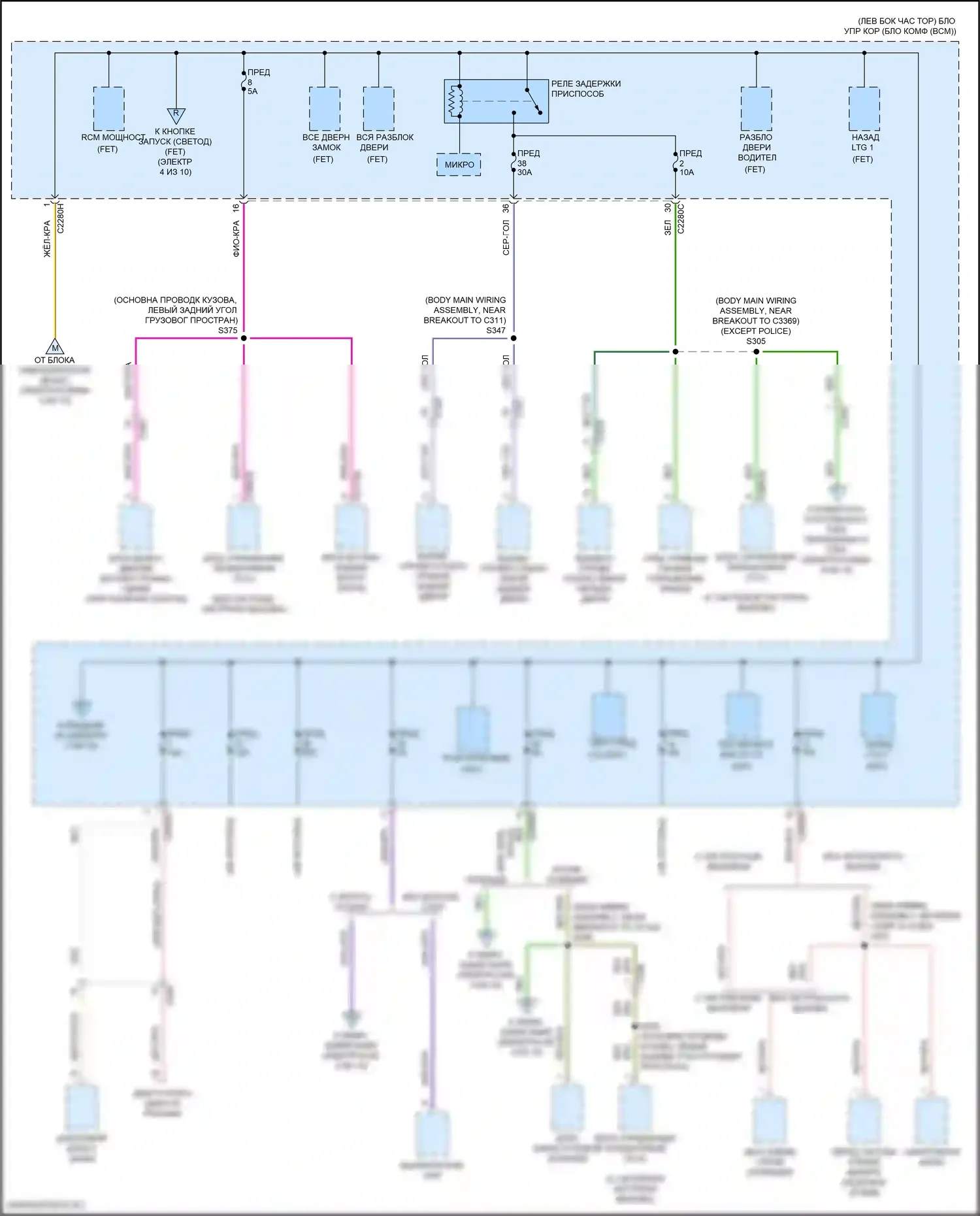 Explorer Ford VI (2019-2024): Электросхема блока предохранителей реле (6 из 10) 