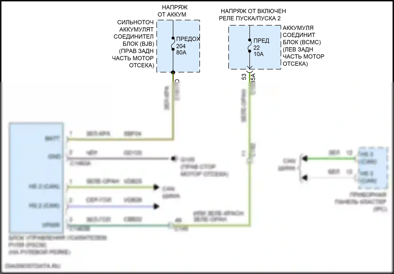 Explorer Ford VI (2019-2024): Электросхема электроусилителя руля 