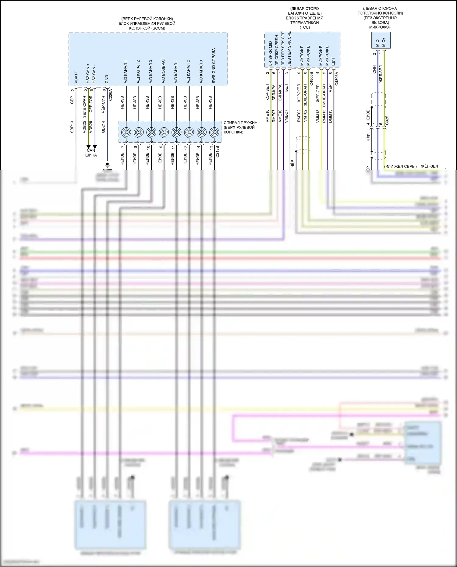 Explorer Ford VI (2019-2024): Электросхема радиосинхронизации, 12 и 14 динамиков (4 из 5) 