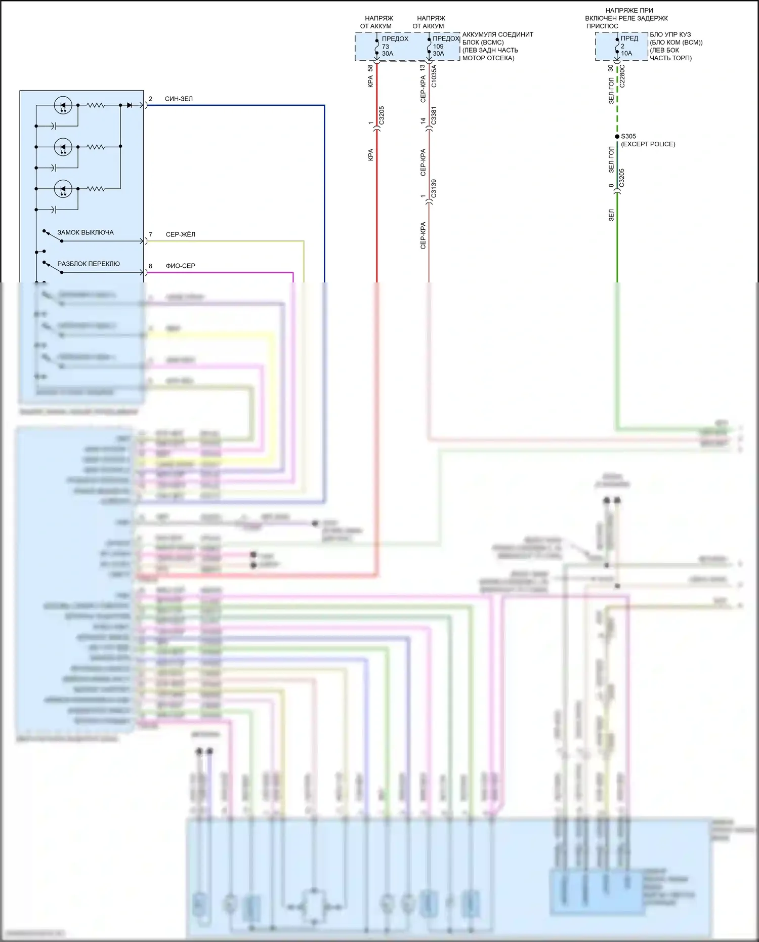 Explorer Ford VI (2019-2024): Электросхема памяти зеркал (1 из 2) 
