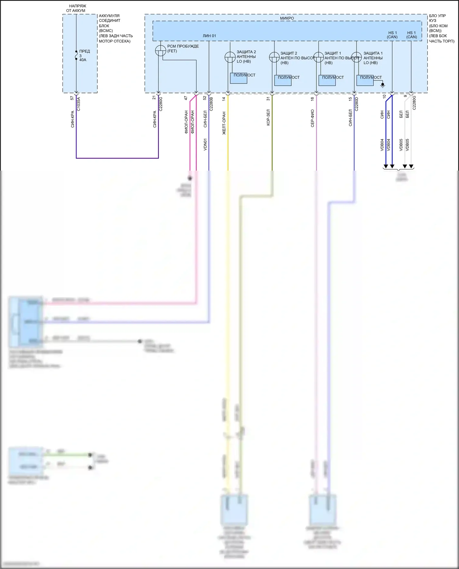 Explorer Ford VI (2019-2024): Пассивная сигнализации электросхема 