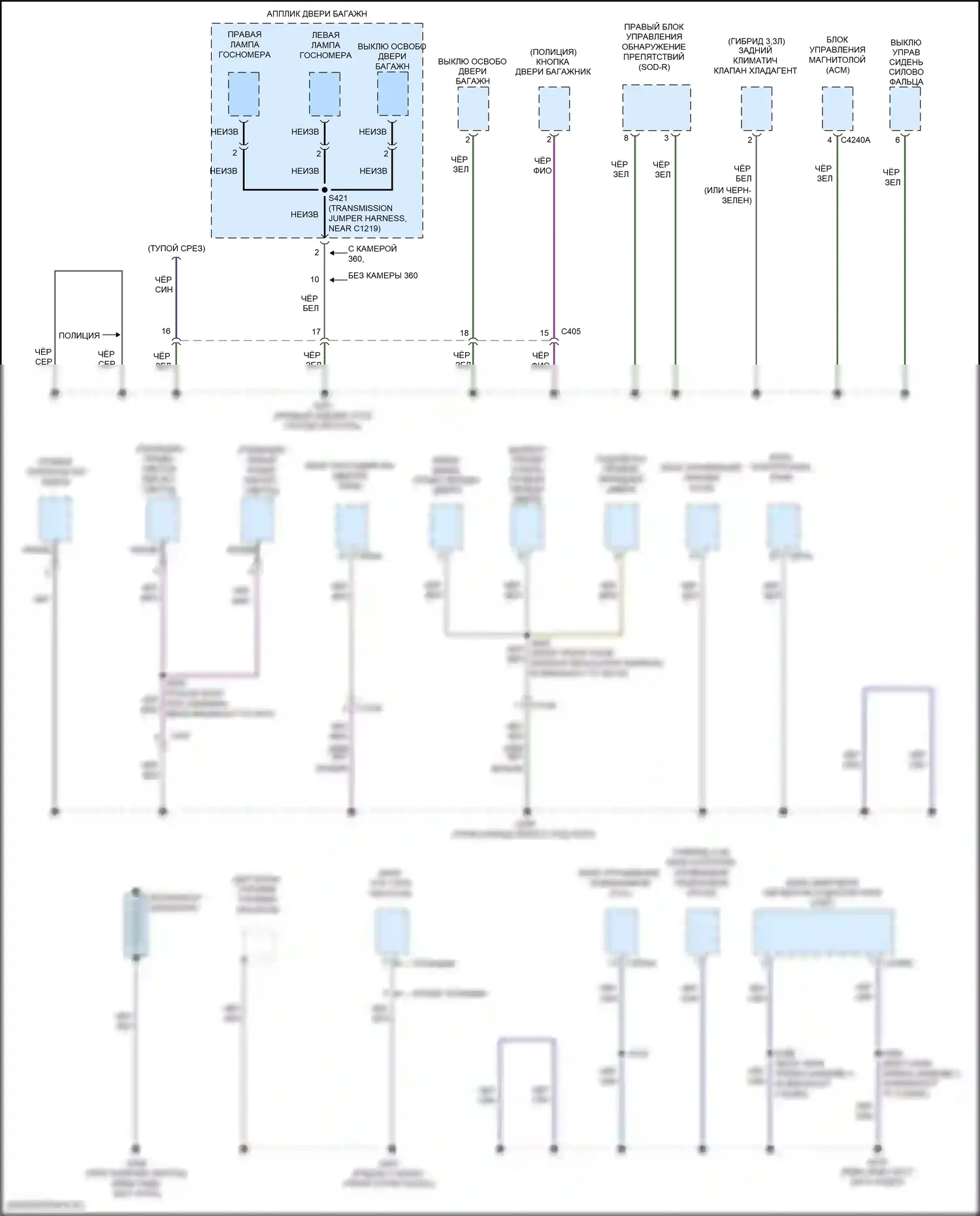 Explorer Ford VI (2019-2024): Электросхема разводки массы (3 из 7) 