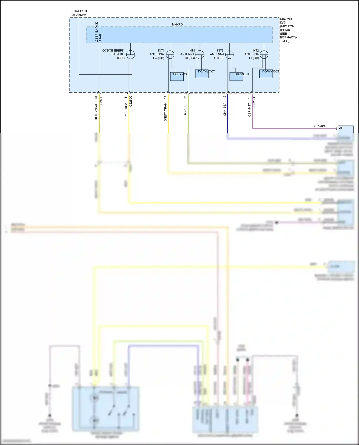 Explorer Ford VI (2019-2024): Электросхема центрального замка (4 из 4) 
