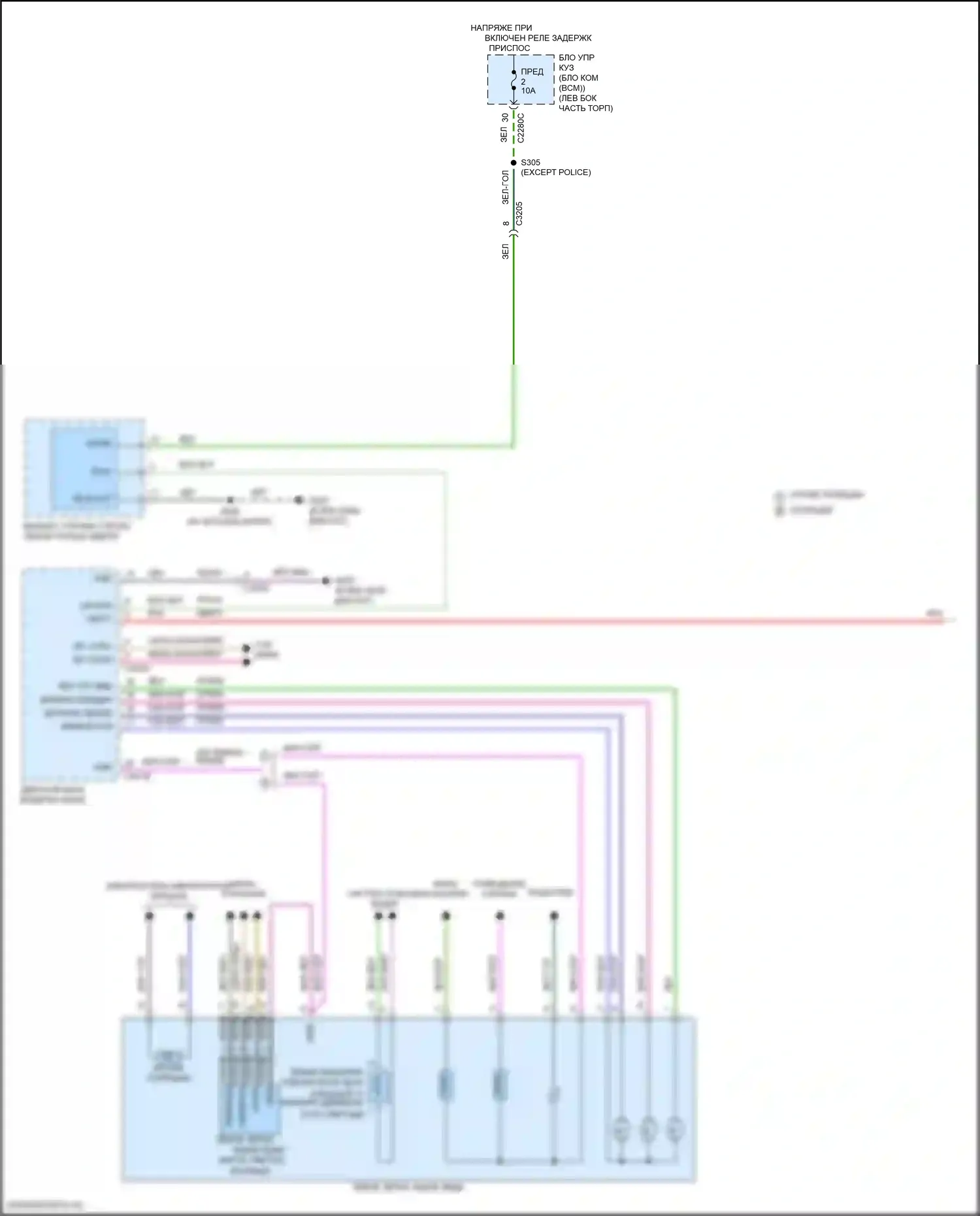 Explorer Ford VI (2019-2024): Управление зеркалами заднего вида электросхема (1 из 2) 