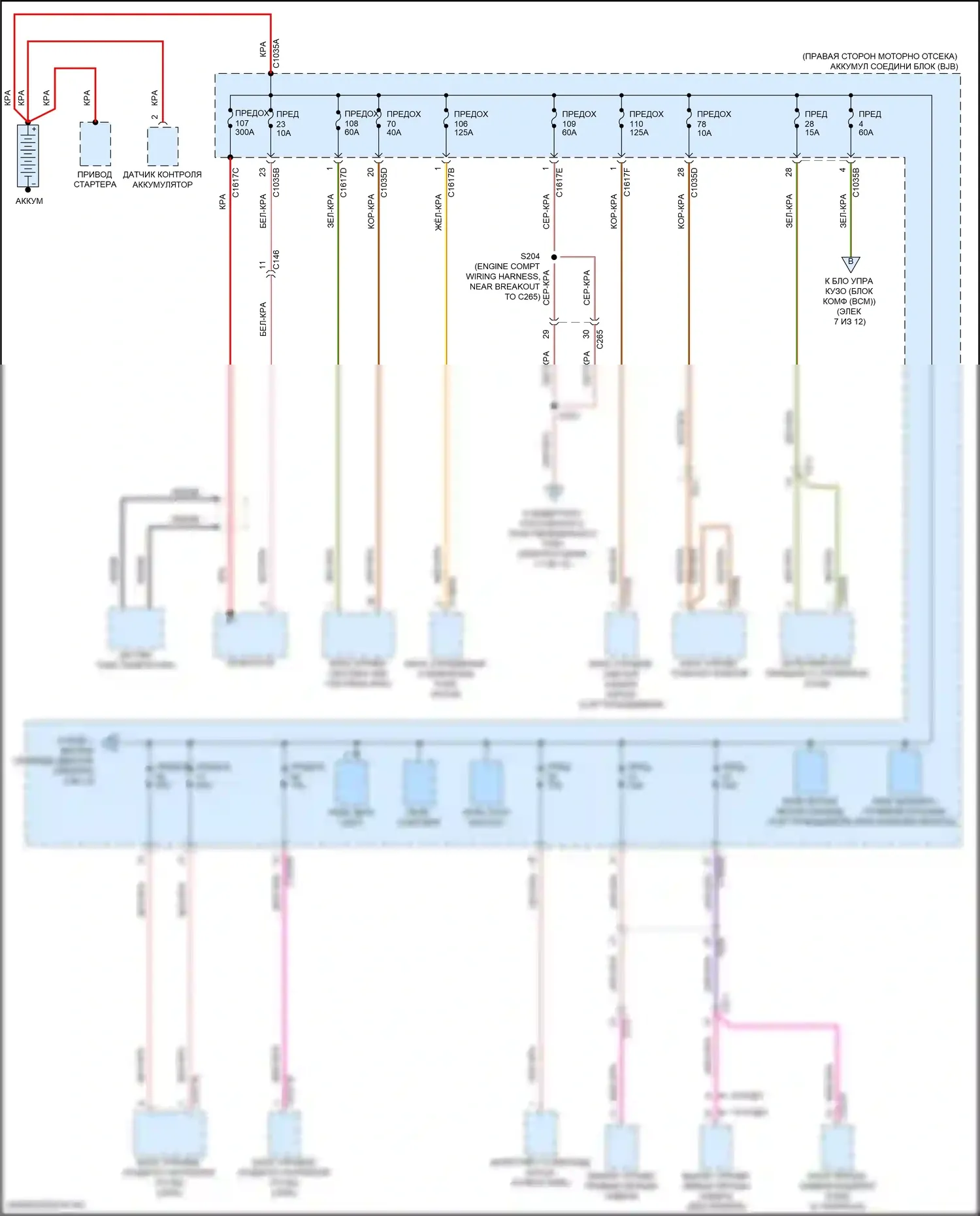 F-150 Ford XIII рестайлинг (2017-2020): Электросхема блока предохранителей реле (1 из 12) 